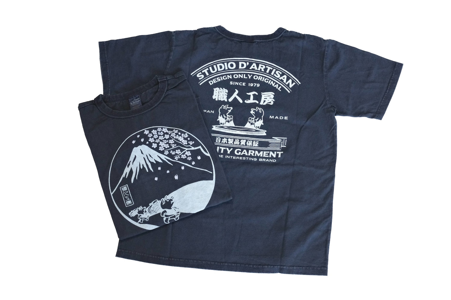 Studio D'Artisan Graphic Natural Indigo Dyed Tee