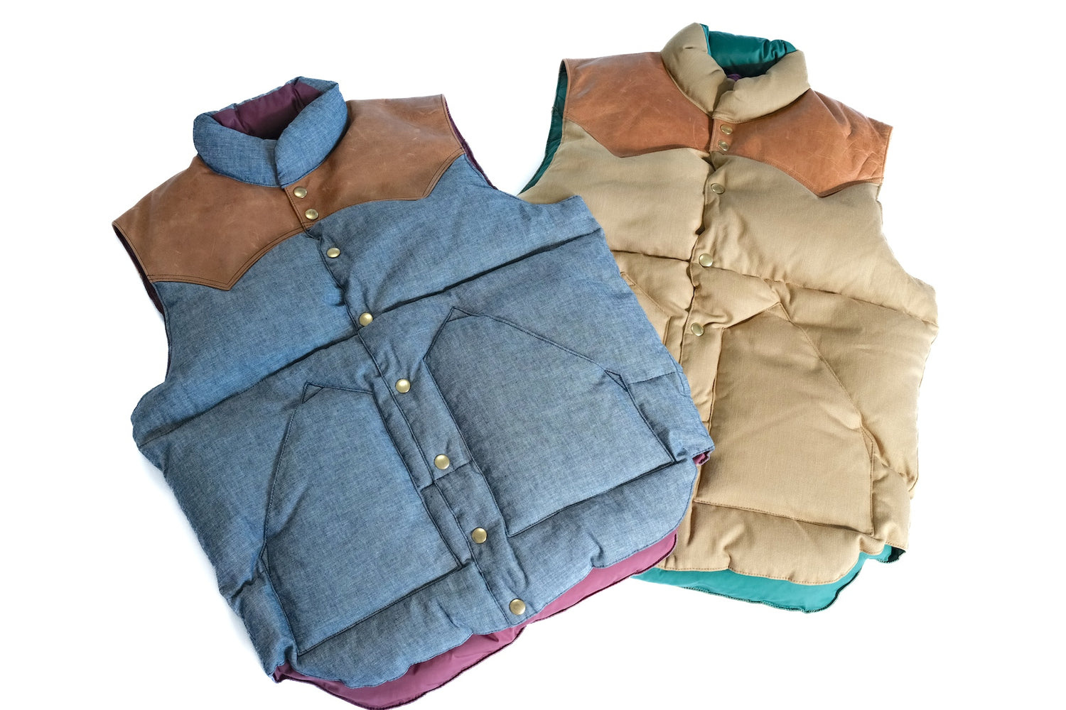 Warehouse X Rocky Mountain Yarn-Dyed Dobby Down Vest