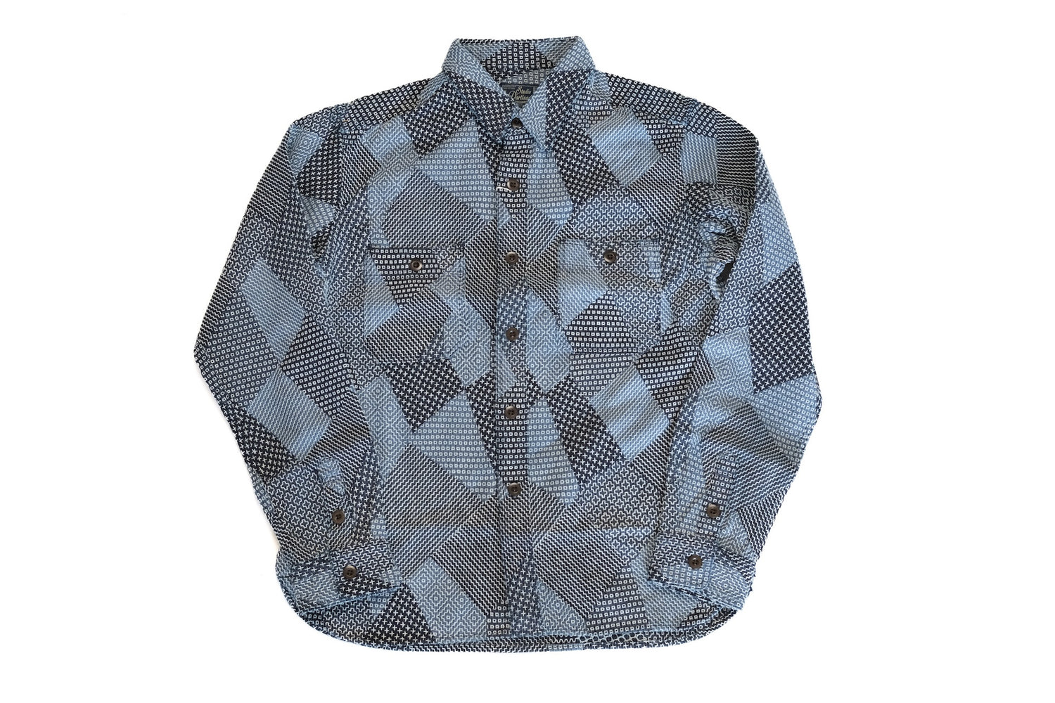 Studio D'Artisan 12oz "Tsugihagi" Indigo Dyed Sashiko Work Shirt