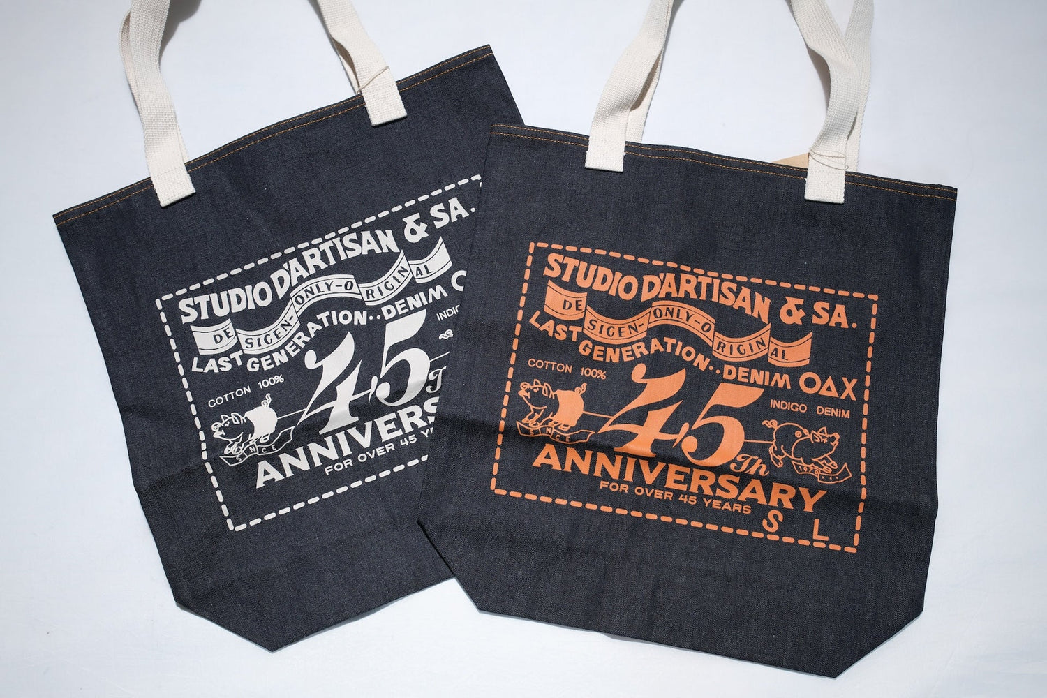Studio D'Artisan "Piggy" Indigo Denim Totebag