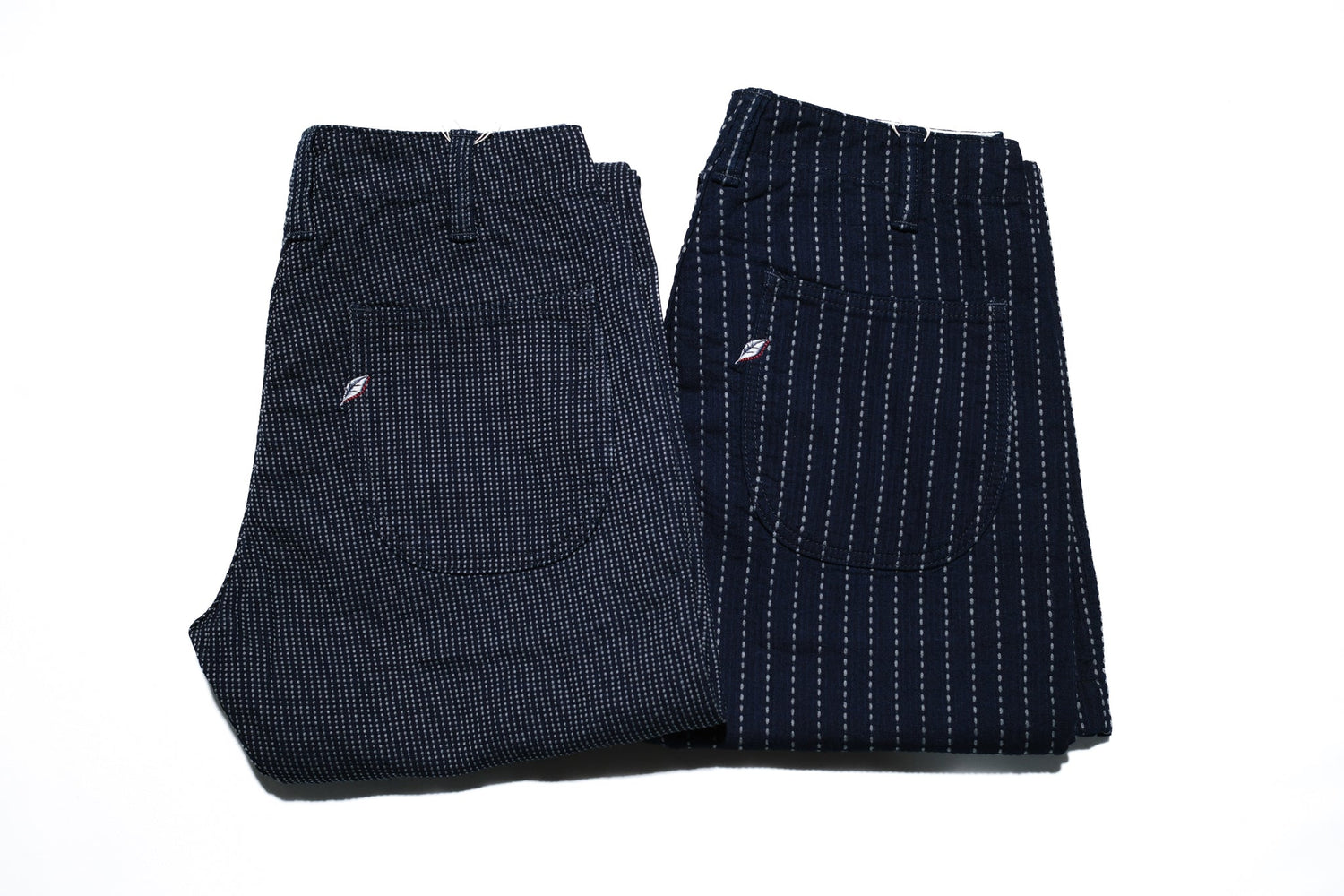 Pure Blue Japan 12oz Indigo Dyed Sashiko Comfort Trousers (Regular Straight fit)