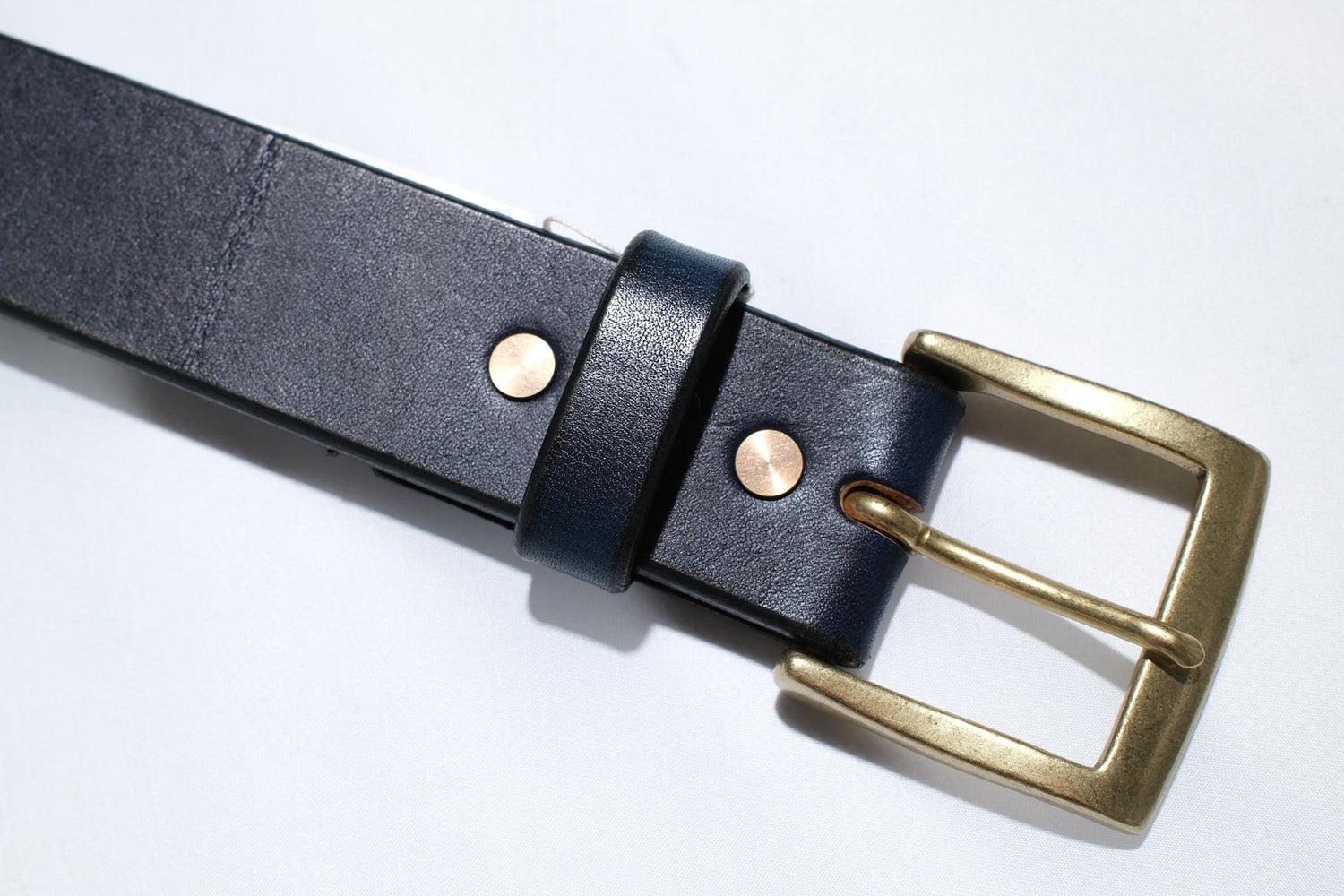 Samurai Natural Indigo Dyed Himeji-Cowhide “Garrison” Belt