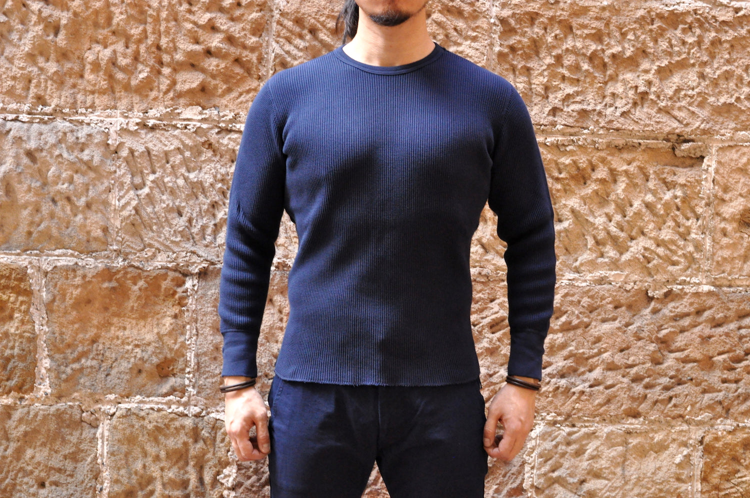 STUDIO D'ARTISAN 11OZ ULTRA HEAVY THERMAL SHIRT(NAVY)