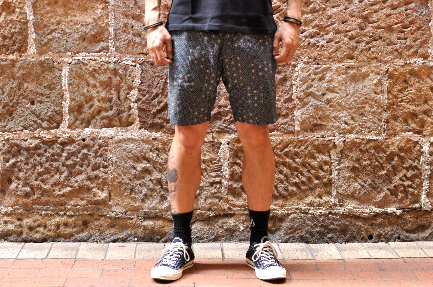 JAPAN BLUE INDIGO "YEN" SASHIKO SHORTS