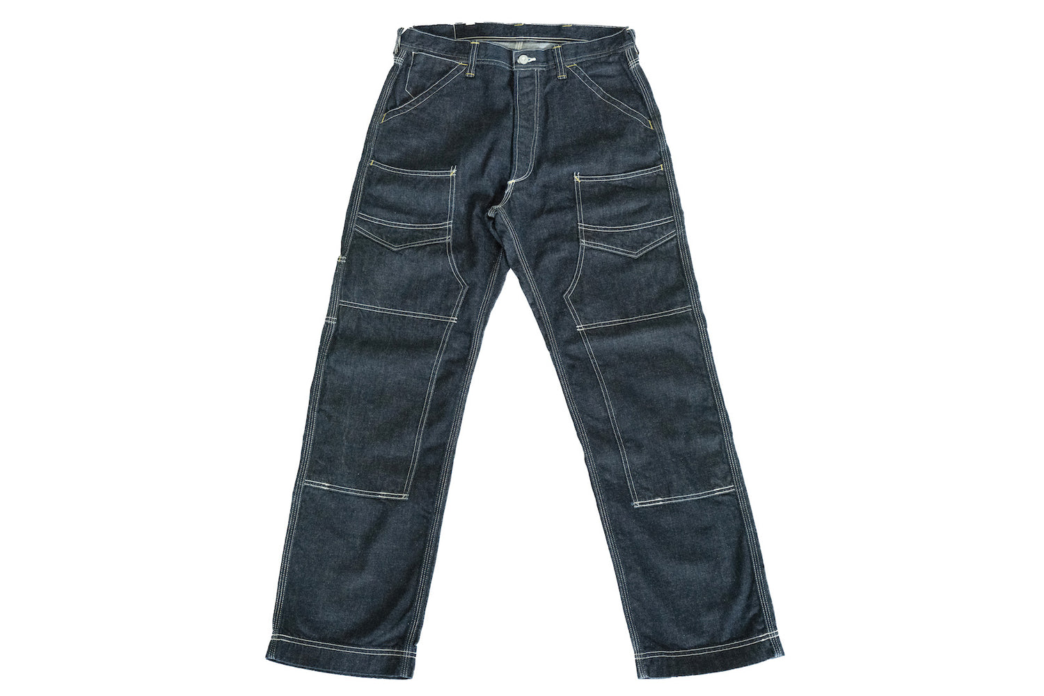 FREEWHEELERS 13.5OZ INDIGO DENIM "DERRICKMAN" WORK PANTS (MODERN STRAIGHT FIT)