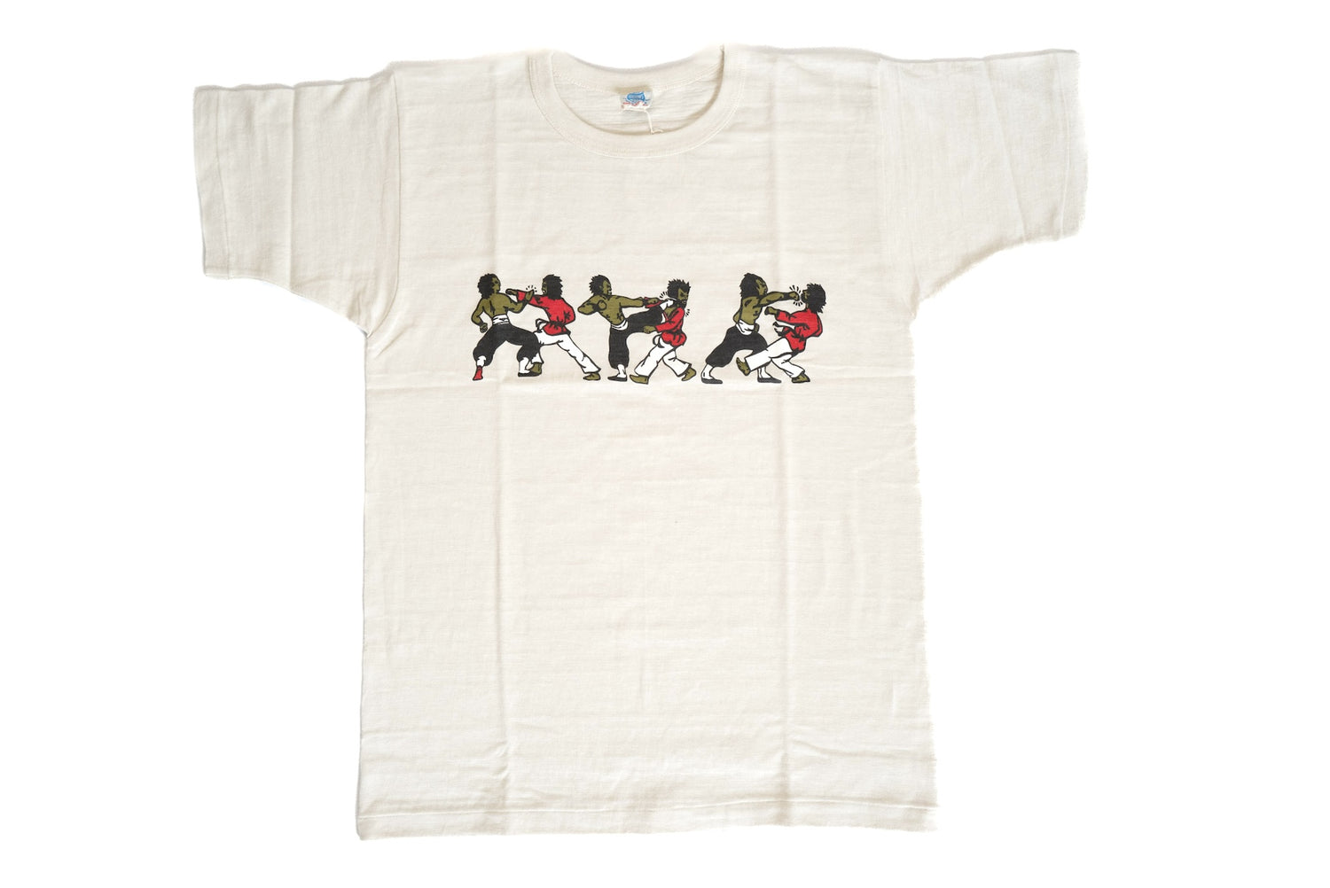 John Gluckow X Warehouse Co. 6oz 'Kung Fu Fighting' Loopwheeled Tee (Beige)