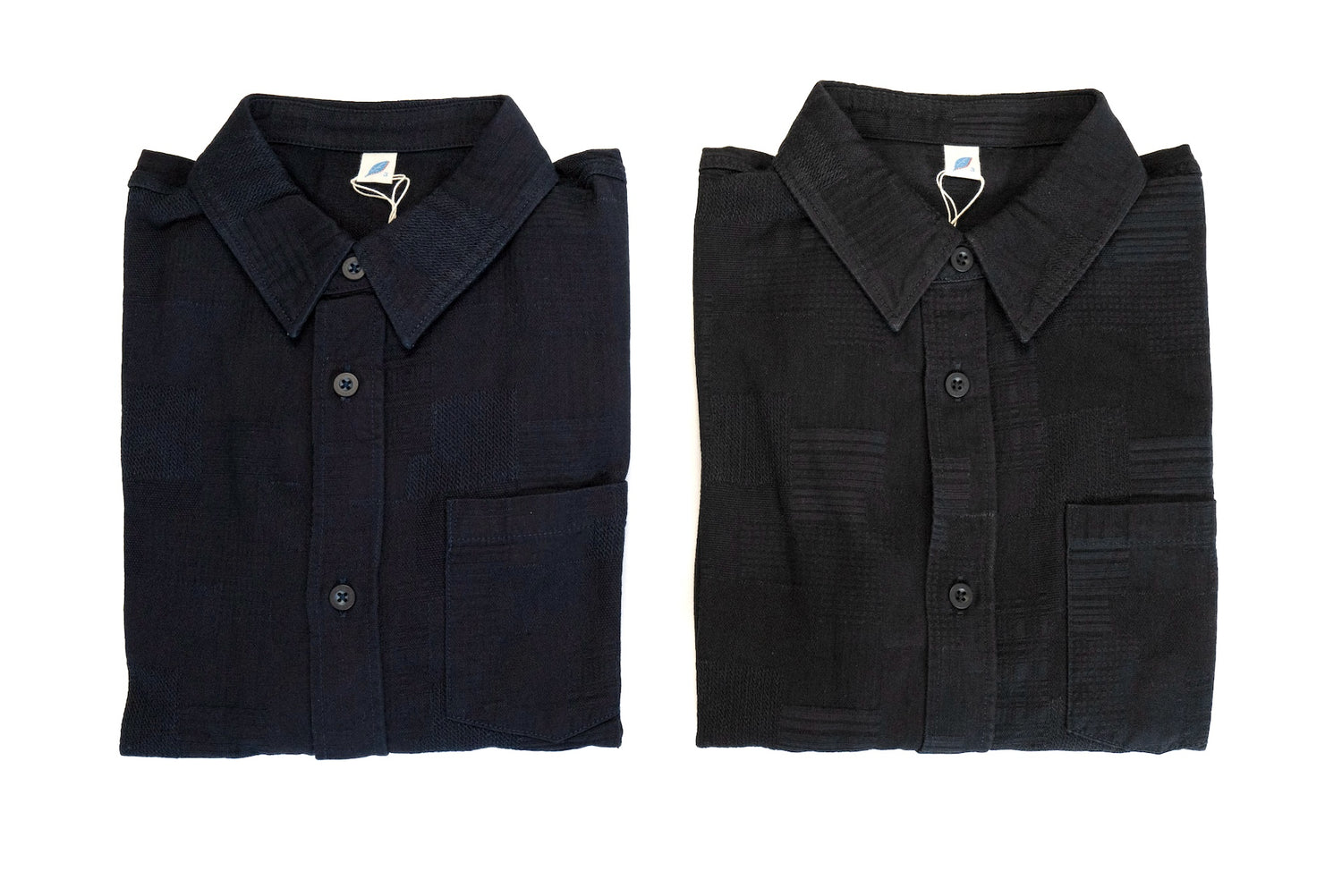 Pure Blue Japan 8oz Patchwork Jacquard Oxford Shirt