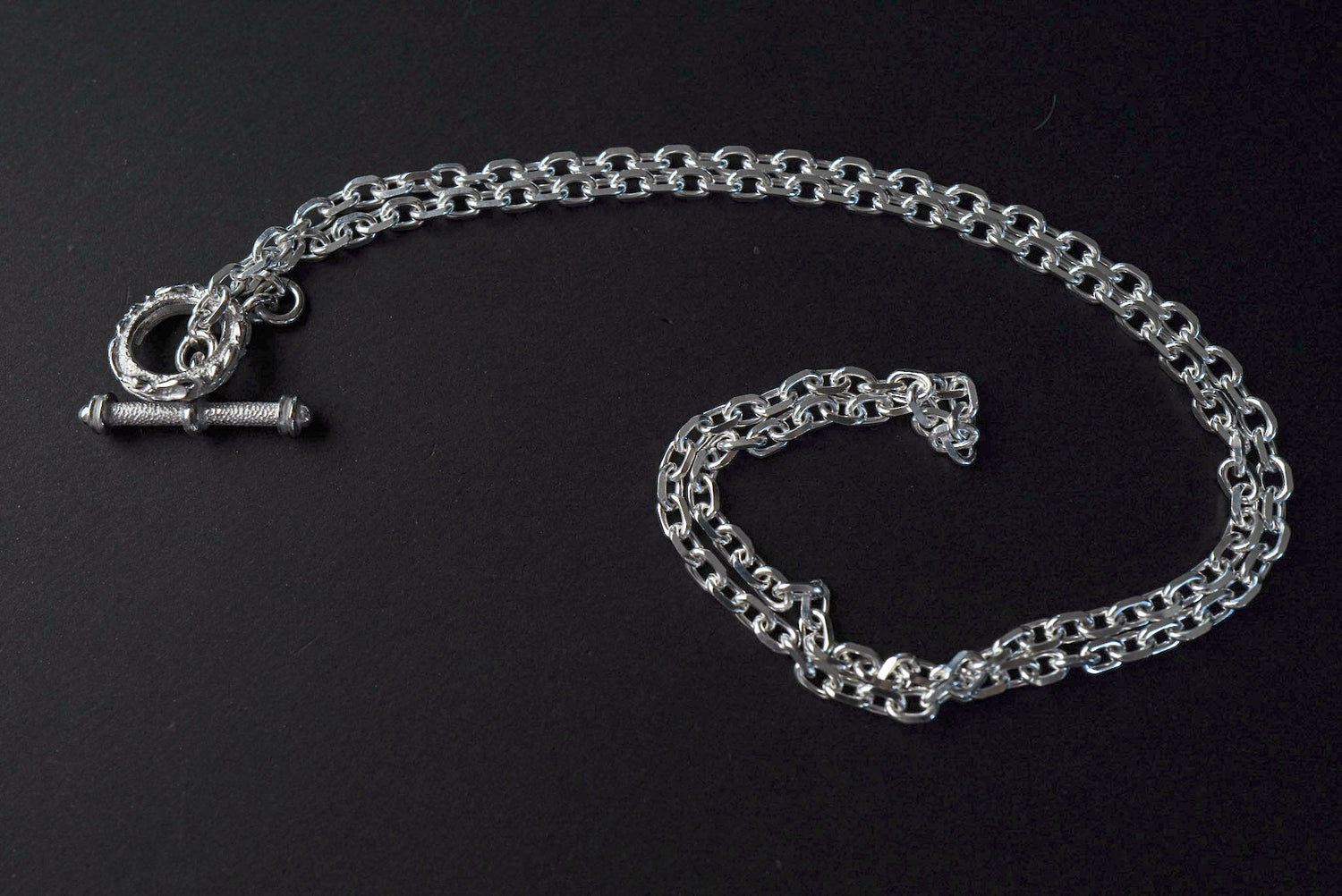 Legend Size Large Silver Necklace With "Flora" T-Bar