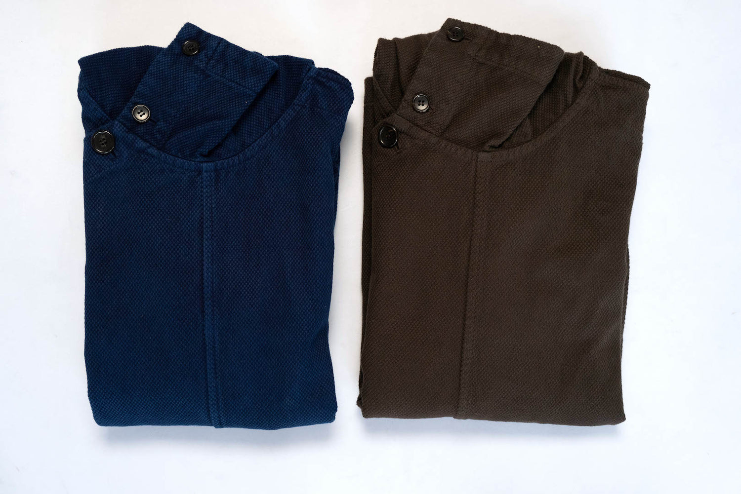 BLUE BLUE JAPAN SASHIKO OVERALL HOODY (INDIGO / MUD)