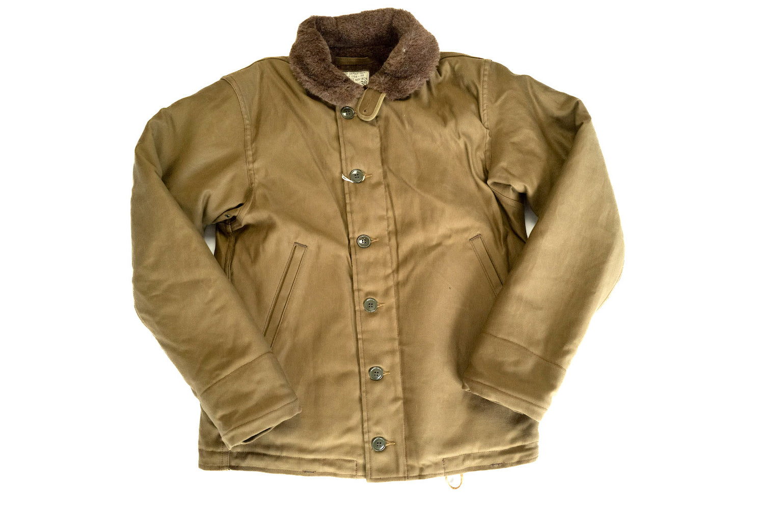 FREEWHEELERS N-1 1940S NAVAL DECK JACKET (DARK KHAKI BEIGE)