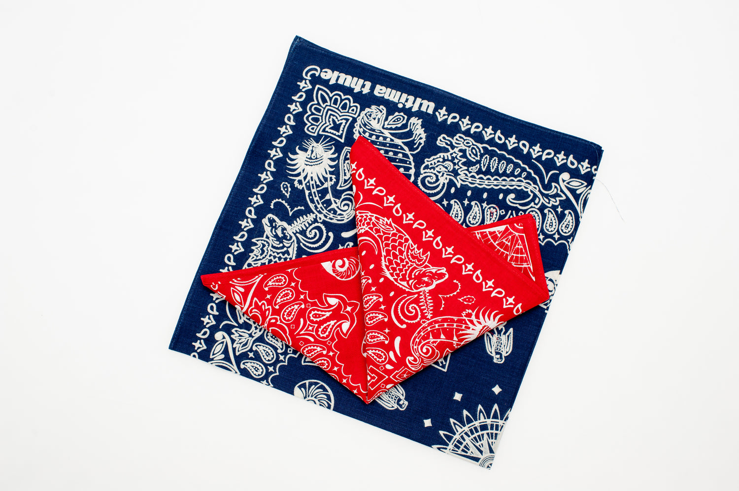 FREEWHEELERS 'SEA-MONSTER' BANDANAS (NAVY/RED)