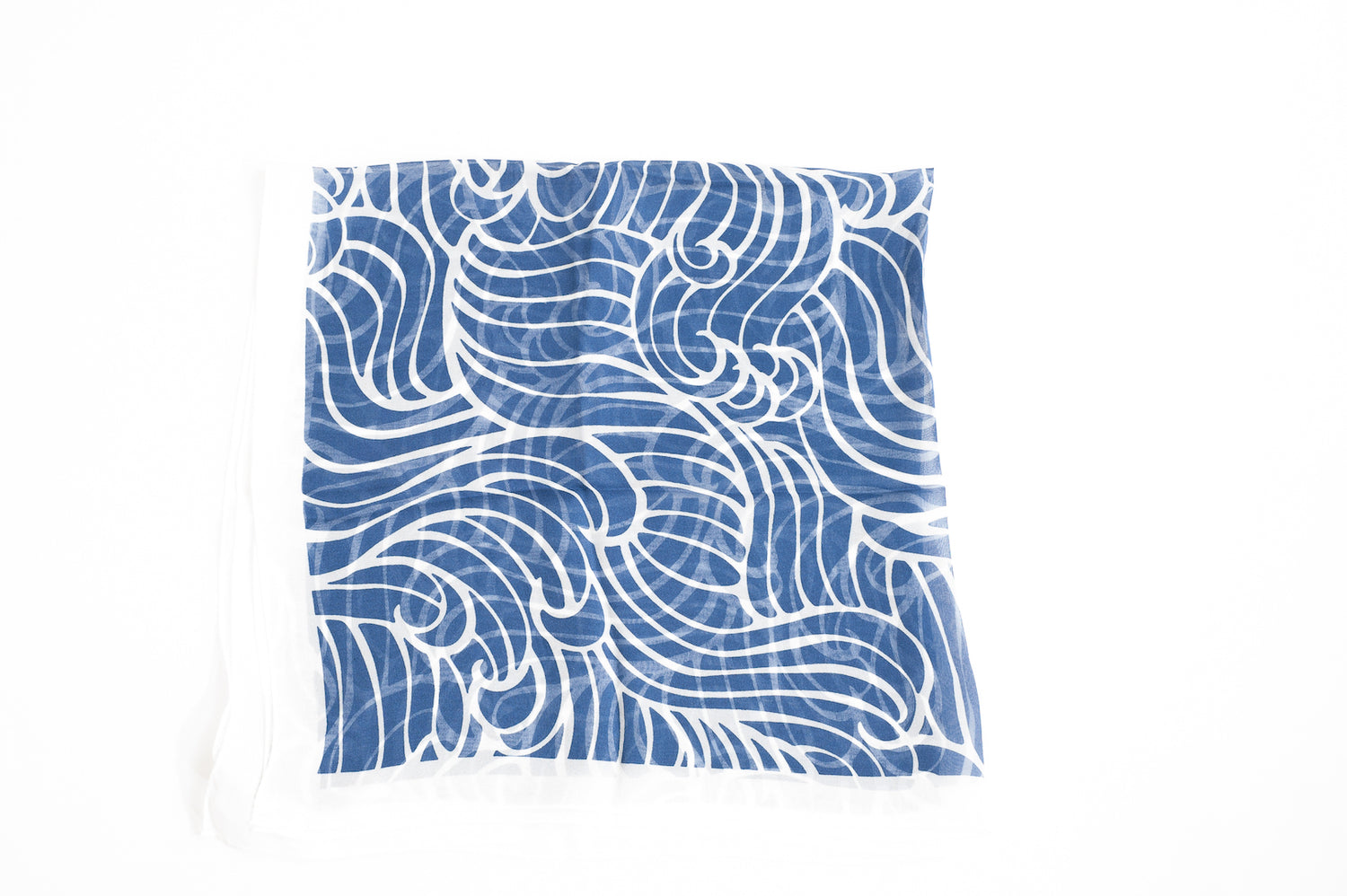 BLUE BLUE JAPAN 'INDIGO WAVES' SILK SCARF