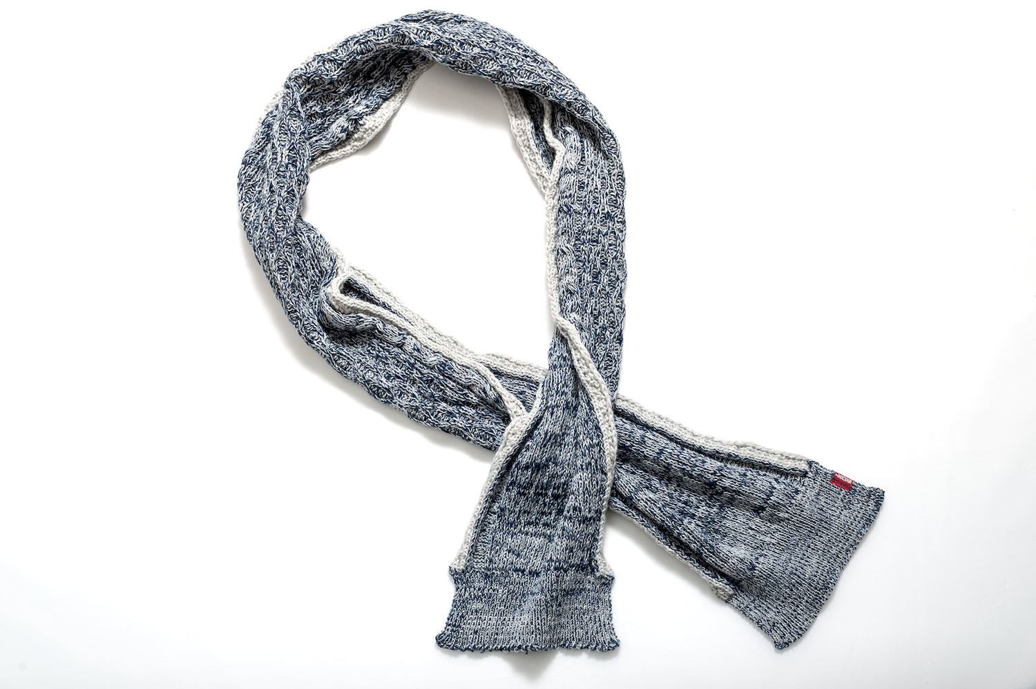 SAMURAI 'INDIGO MIX' SCARF (INDIGO X IVORY)