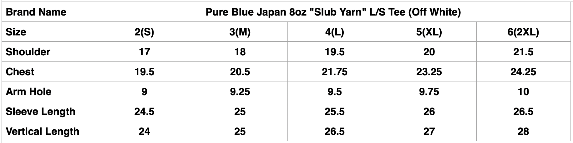 Pure Blue Japan 8oz "Slub Yarn" L/S Tee (Off White)