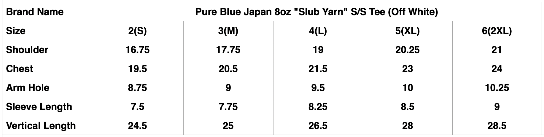 Pure Blue Japan 8oz "Slub Yarn" S/S Tee (Off White)