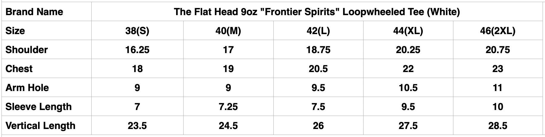 The Flat Head 9oz "Frontier Spirits" Loopwheeled Tee (White)