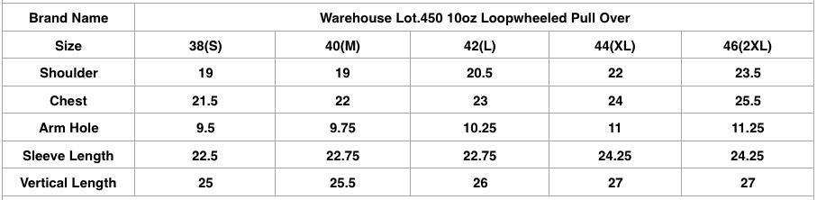 Warehouse Lot.450 10oz Loopwheeled Pull Over (Black)