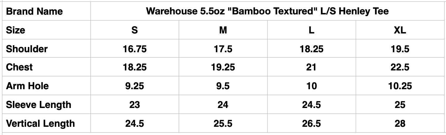 Warehouse 5.5oz "Bamboo Textured" L/S Henley Tee (Grey)