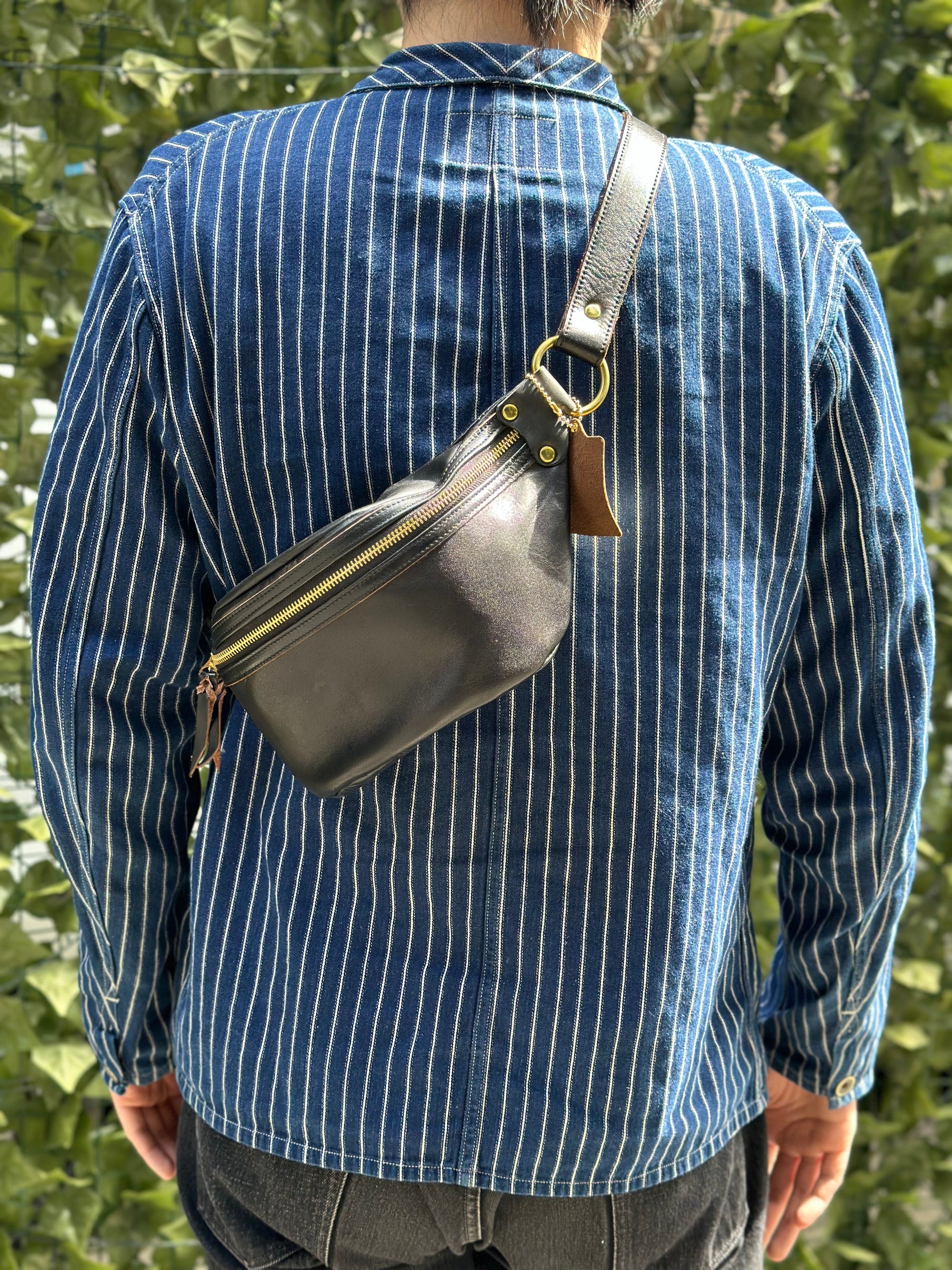 Inception by Accel Co. Horsebutt "Funky" Shoulder Bag (Black Tea-core)