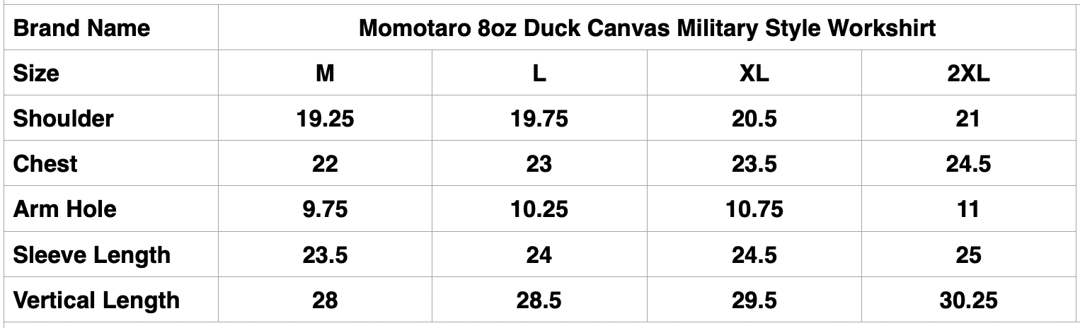 MOMOTARO JEANS 8oz Duck Canvas Military Style Workshirt (Beige)