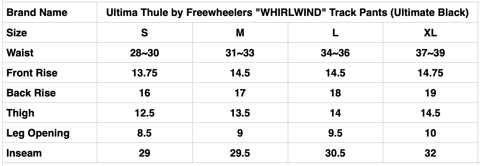 Ultima Thule by Freewheelers "WHIRLWIND" Track Pants (Ultimate Black)