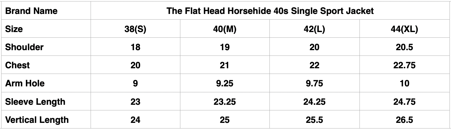 The Flat Head Horsehide 40s Single Sport Jacket (Wine Tea-cored)