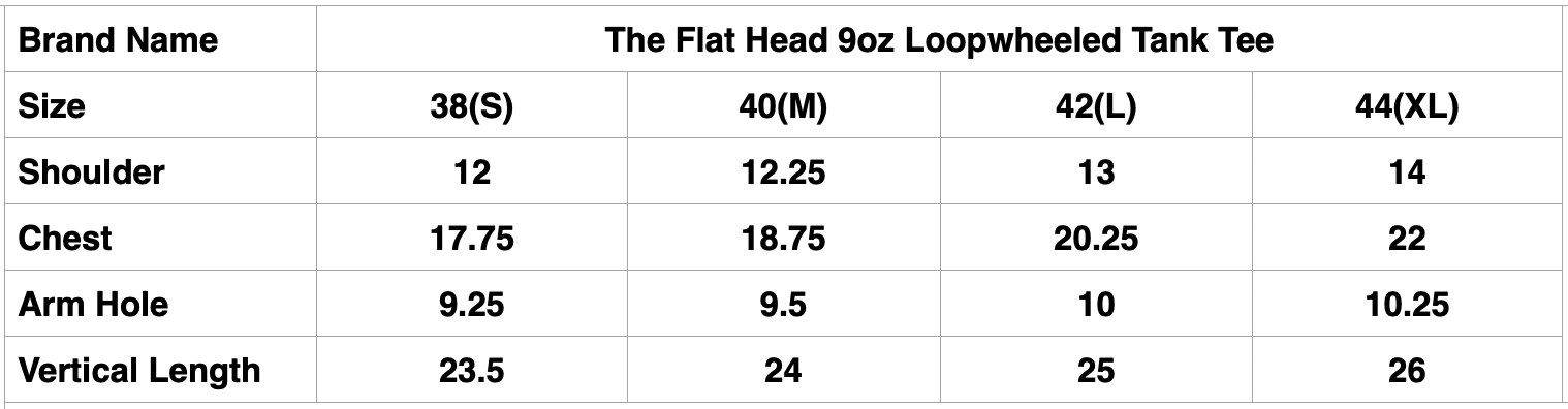 The Flat Head 9oz Loopwheeled Tank Tee (Grey)