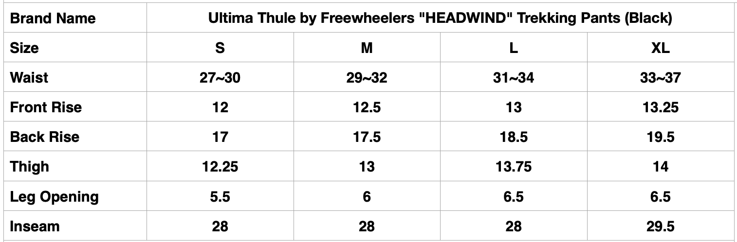 Ultima Thule by Freewheelers "HEADWIND" Trekking Pants (Black)