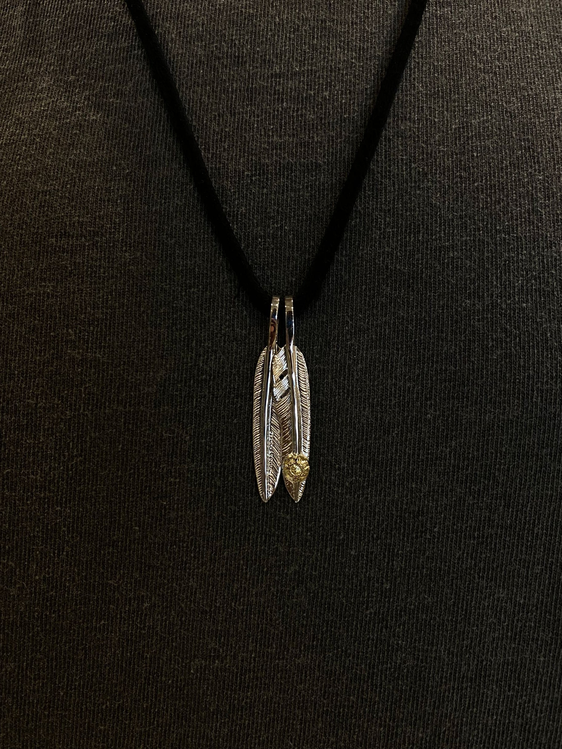 First Arrow's Small "Kazekiri" Silver Feather Pendants (P-431)