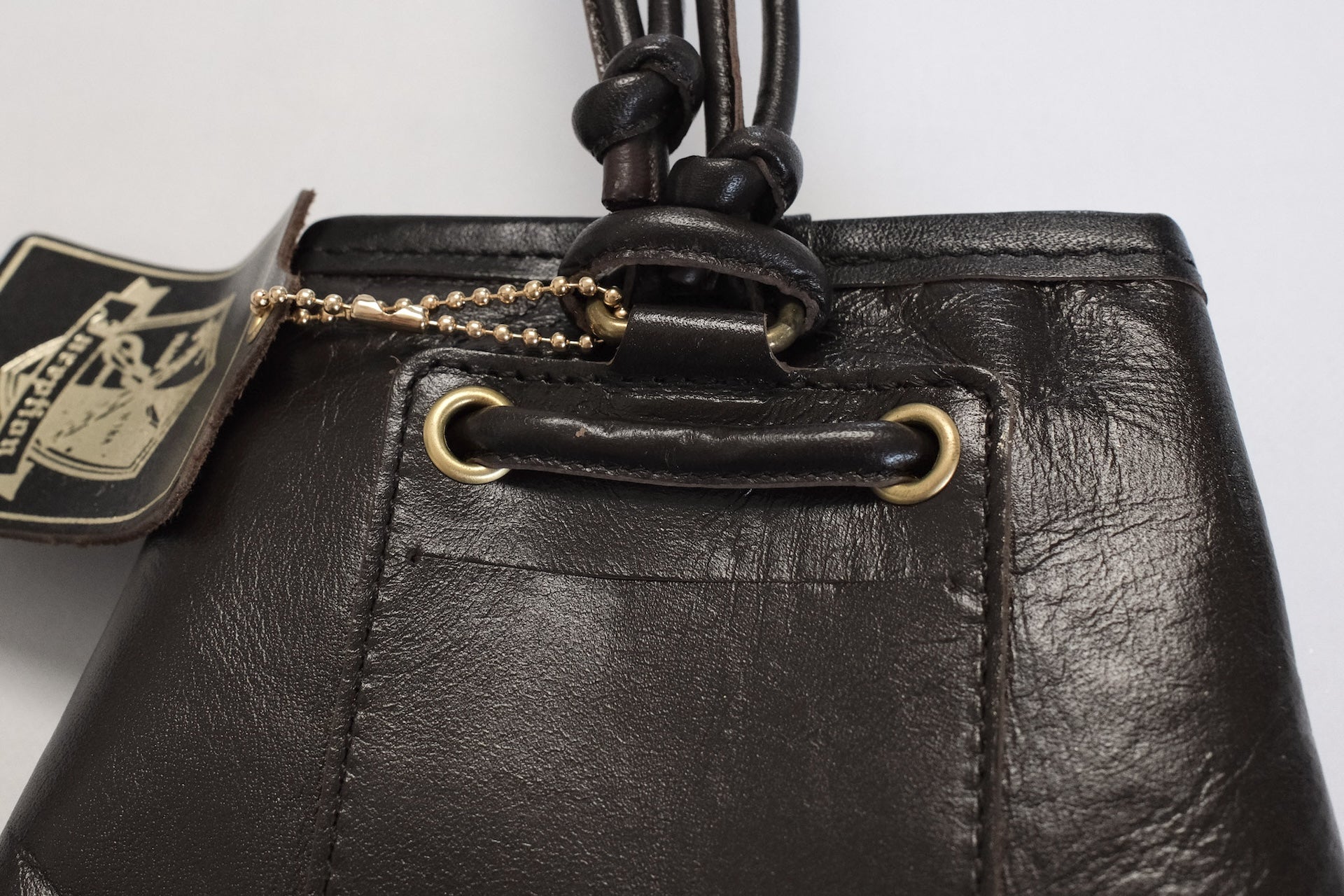 Inception by Accel Company Horsehide Pouch Bag (Brown Tea-core)