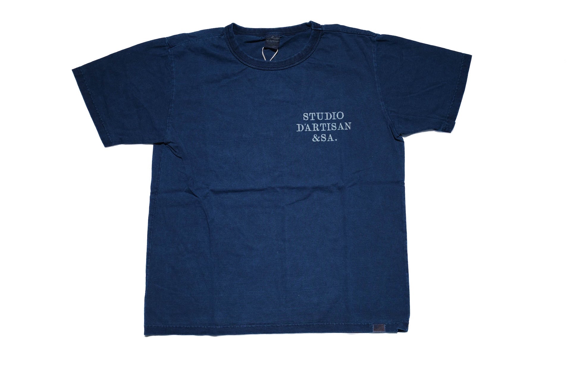 Studio D'Artisan 6oz "Denim Master" Natural Indigo Dyed Tee (Genuine Indigo)