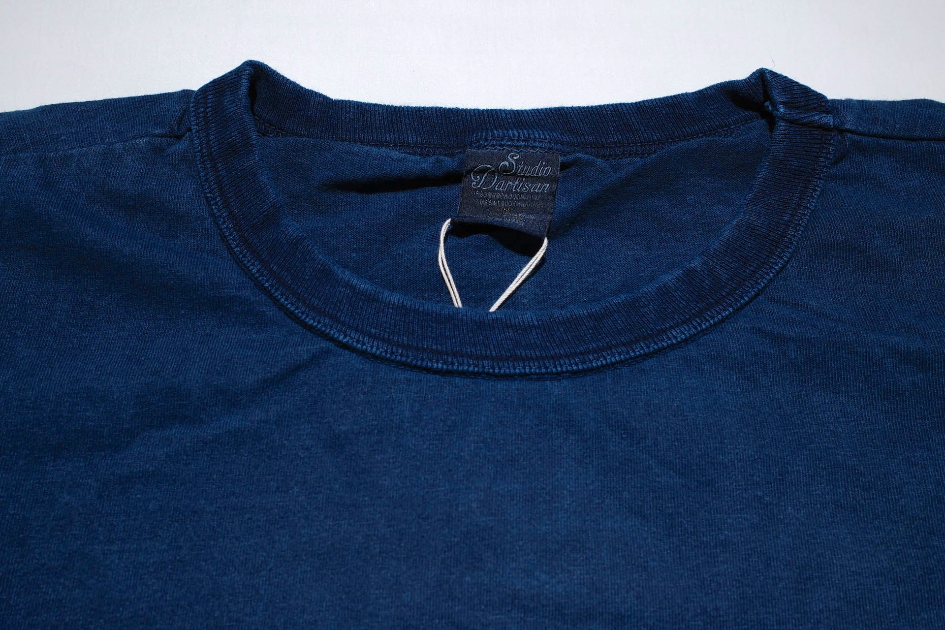 Studio D'Artisan 6oz "Denim Master" Natural Indigo Dyed Tee (Genuine Indigo)