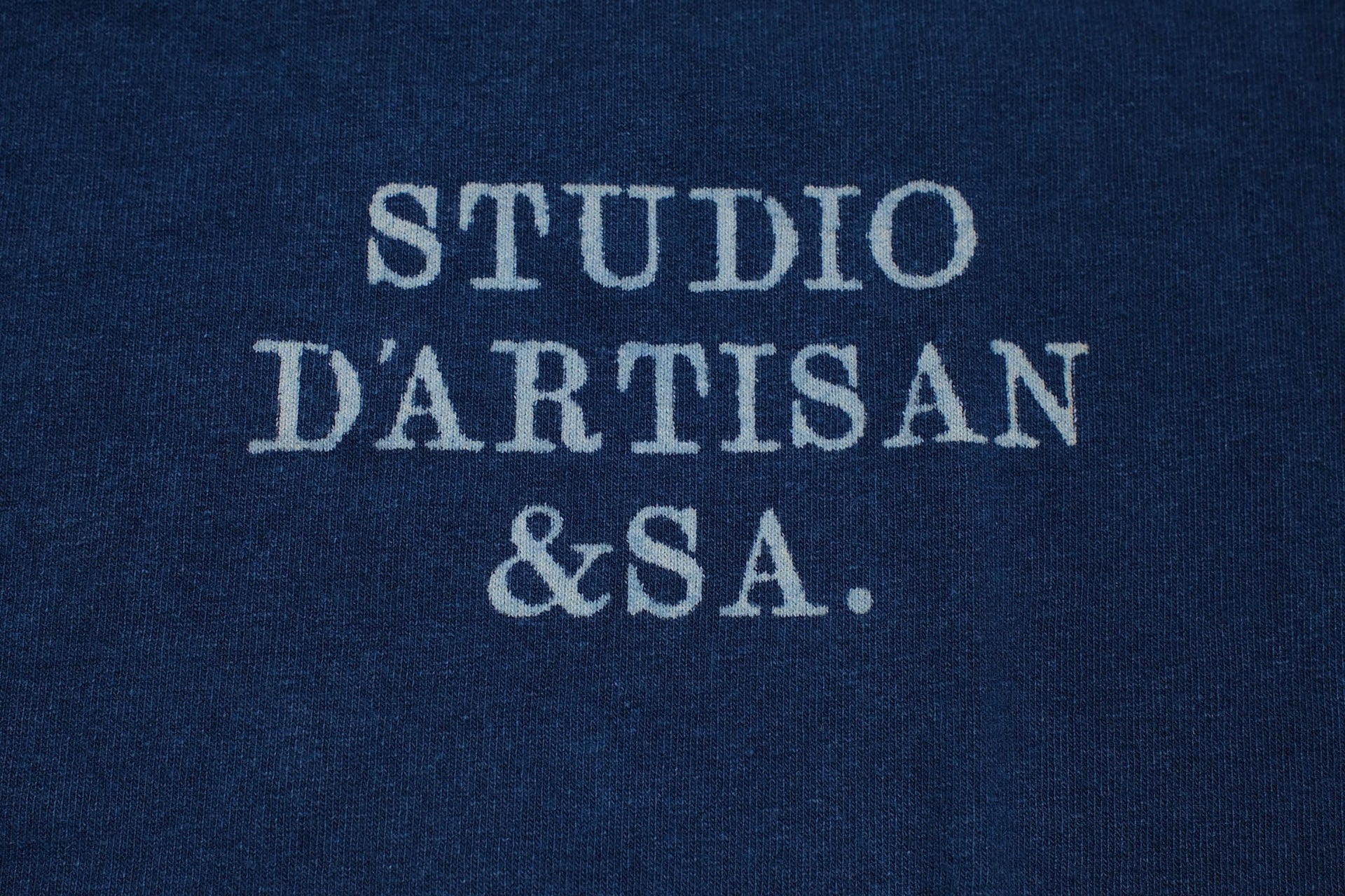 Studio D'Artisan 6oz "Denim Master" Natural Indigo Dyed Tee (Genuine Indigo)