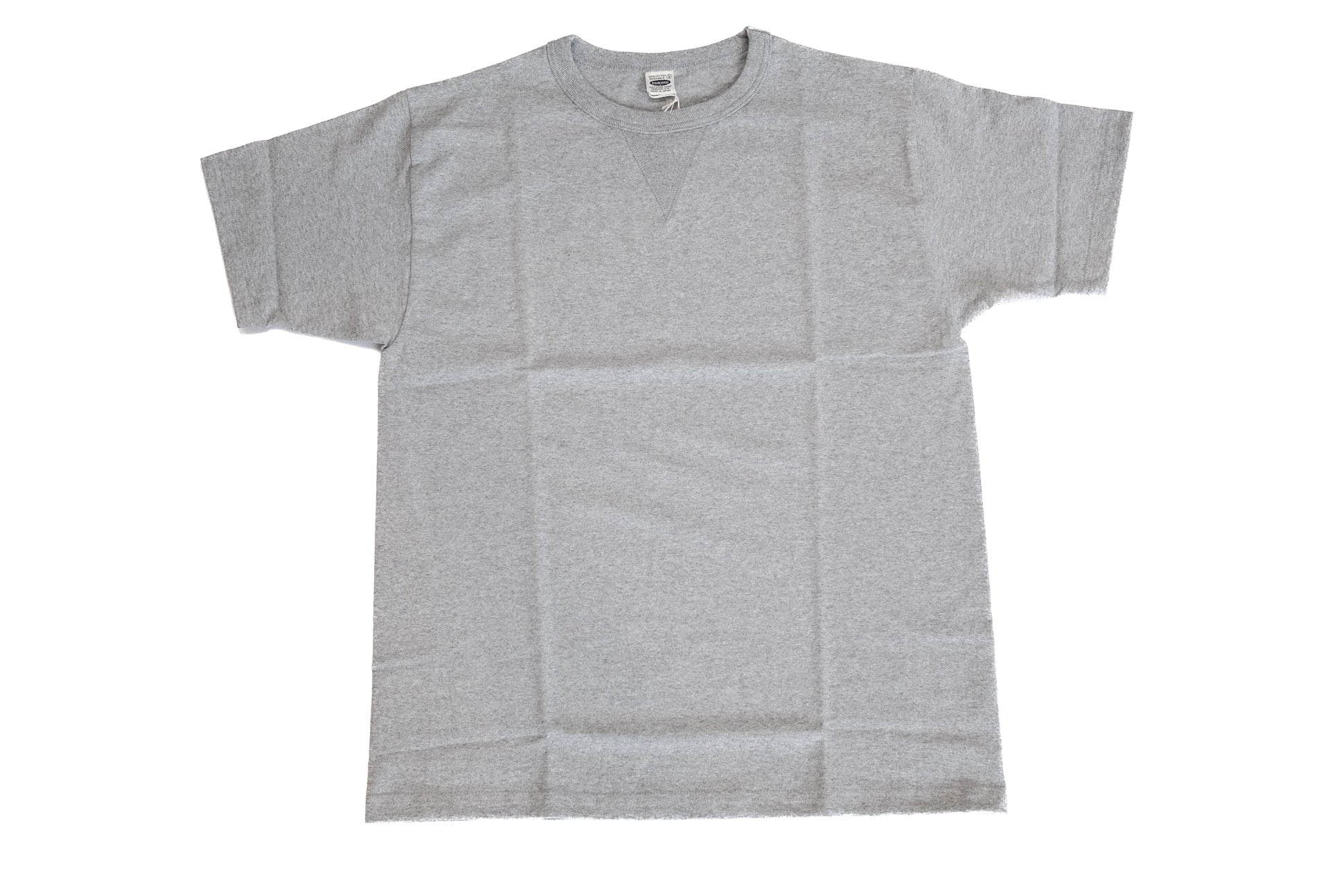 Denime X Warehouse 7oz "V-Inserted Crew Neck" Loopwheeled Tee (Heather Grey)