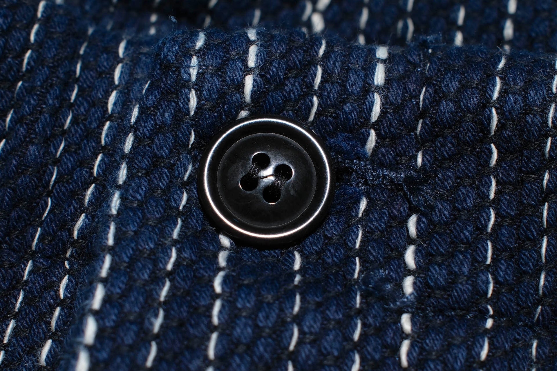 Studio D'Artisan 13oz Indigo Dyed "Rain Kasuri Sashiko" Trousers (Relaxed Tapered fit)