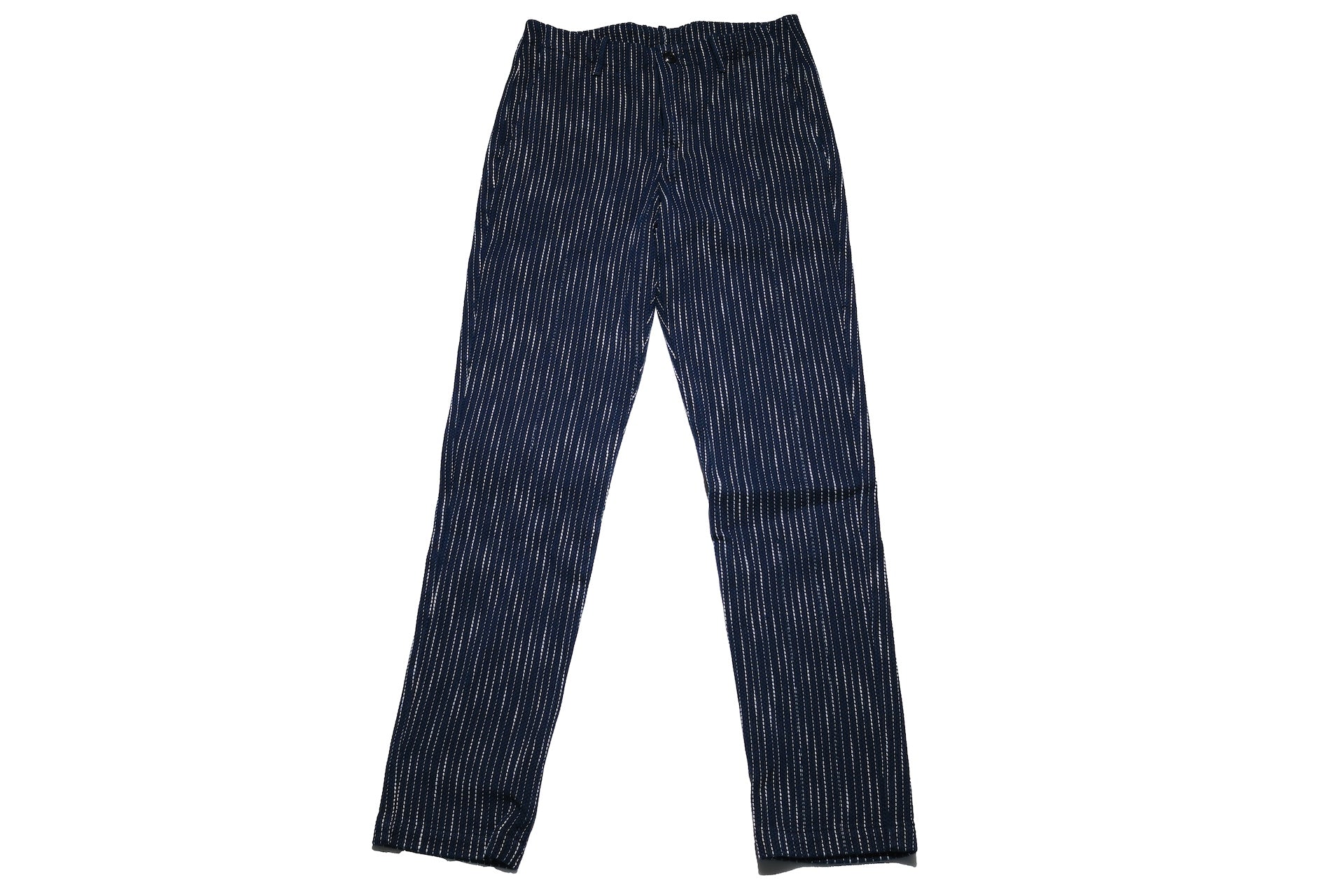 Studio D'Artisan 13oz Indigo Dyed "Rain Kasuri Sashiko" Trousers (Relaxed Tapered fit)