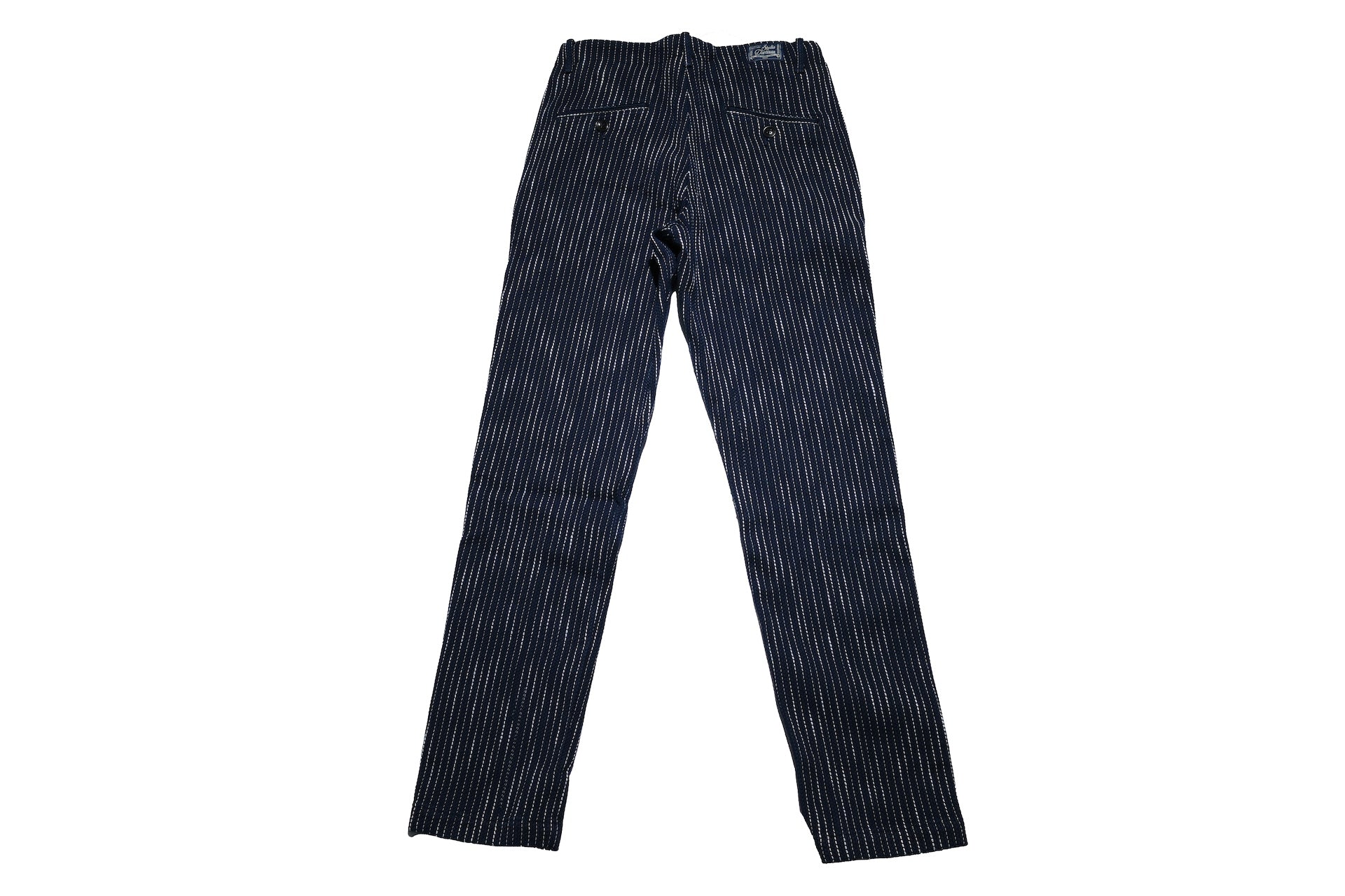 Studio D'Artisan 13oz Indigo Dyed "Rain Kasuri Sashiko" Trousers (Relaxed Tapered fit)