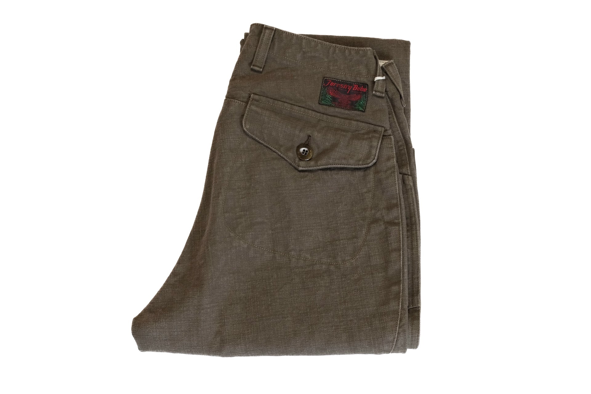 Freewheelers "Bear Tooth" Heavyweight Duck Canvas Trousers (Olive)