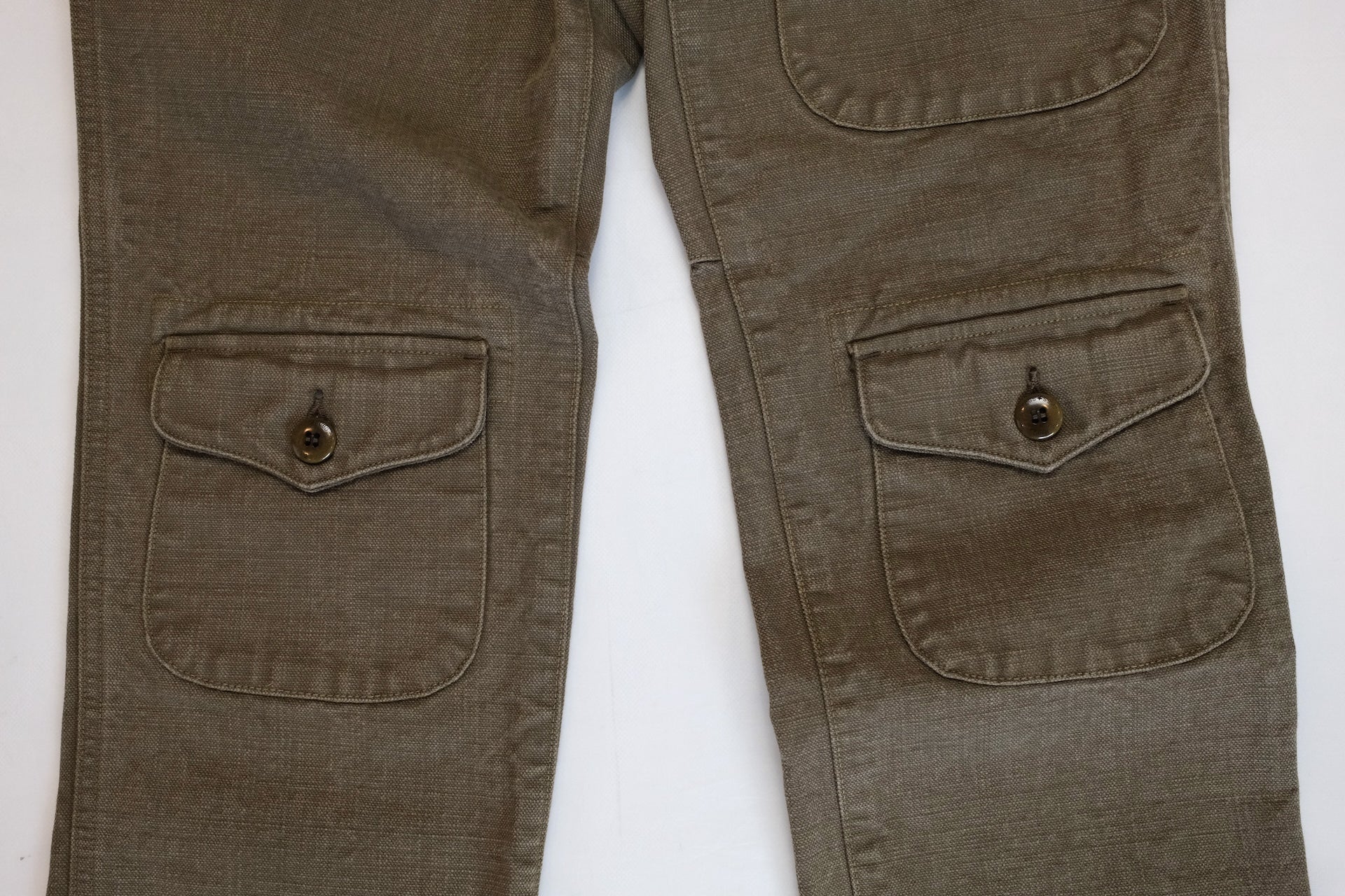 Freewheelers "Bear Tooth" Heavyweight Duck Canvas Trousers (Olive)