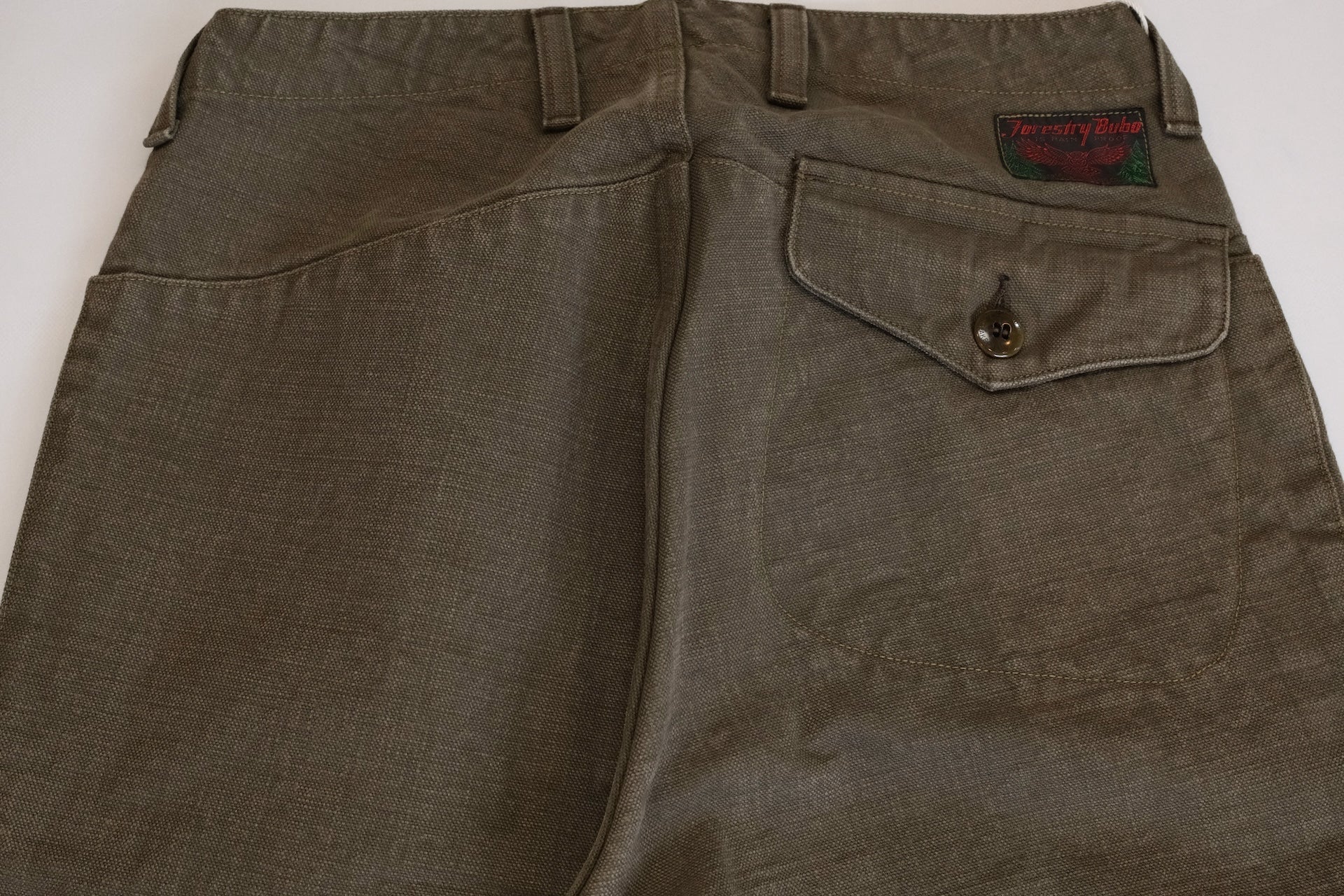 Freewheelers "Bear Tooth" Heavyweight Duck Canvas Trousers (Olive)