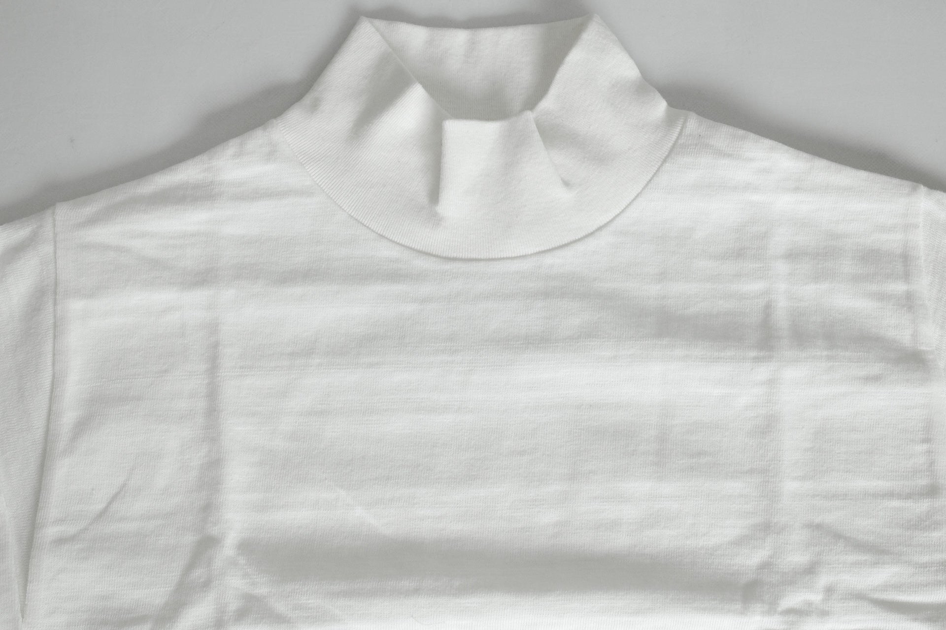 Warehouse 5.5oz "Bamboo Textured" L/S High Neck Tee (White)