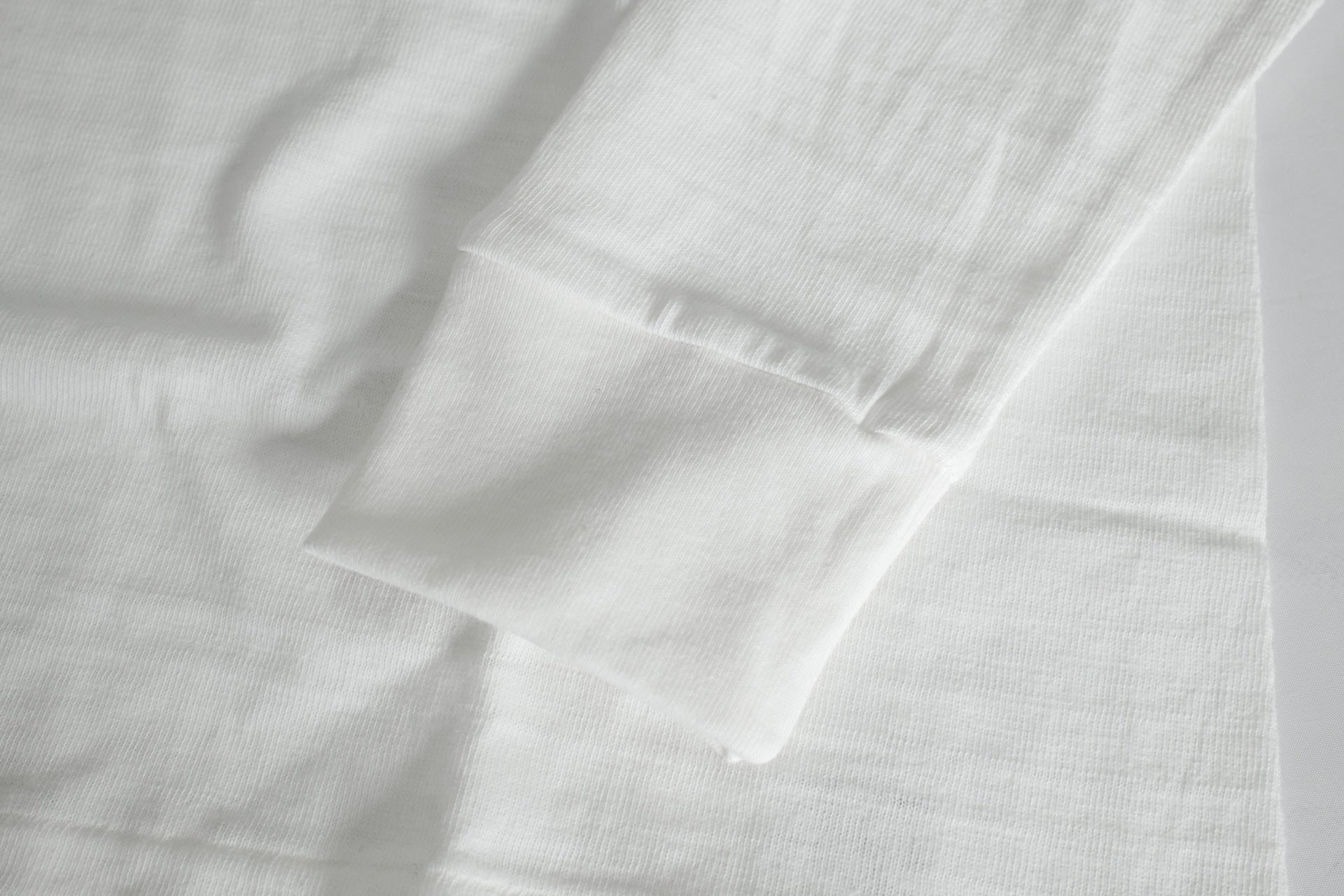 Warehouse 5.5oz "Bamboo Textured" L/S High Neck Tee (White)