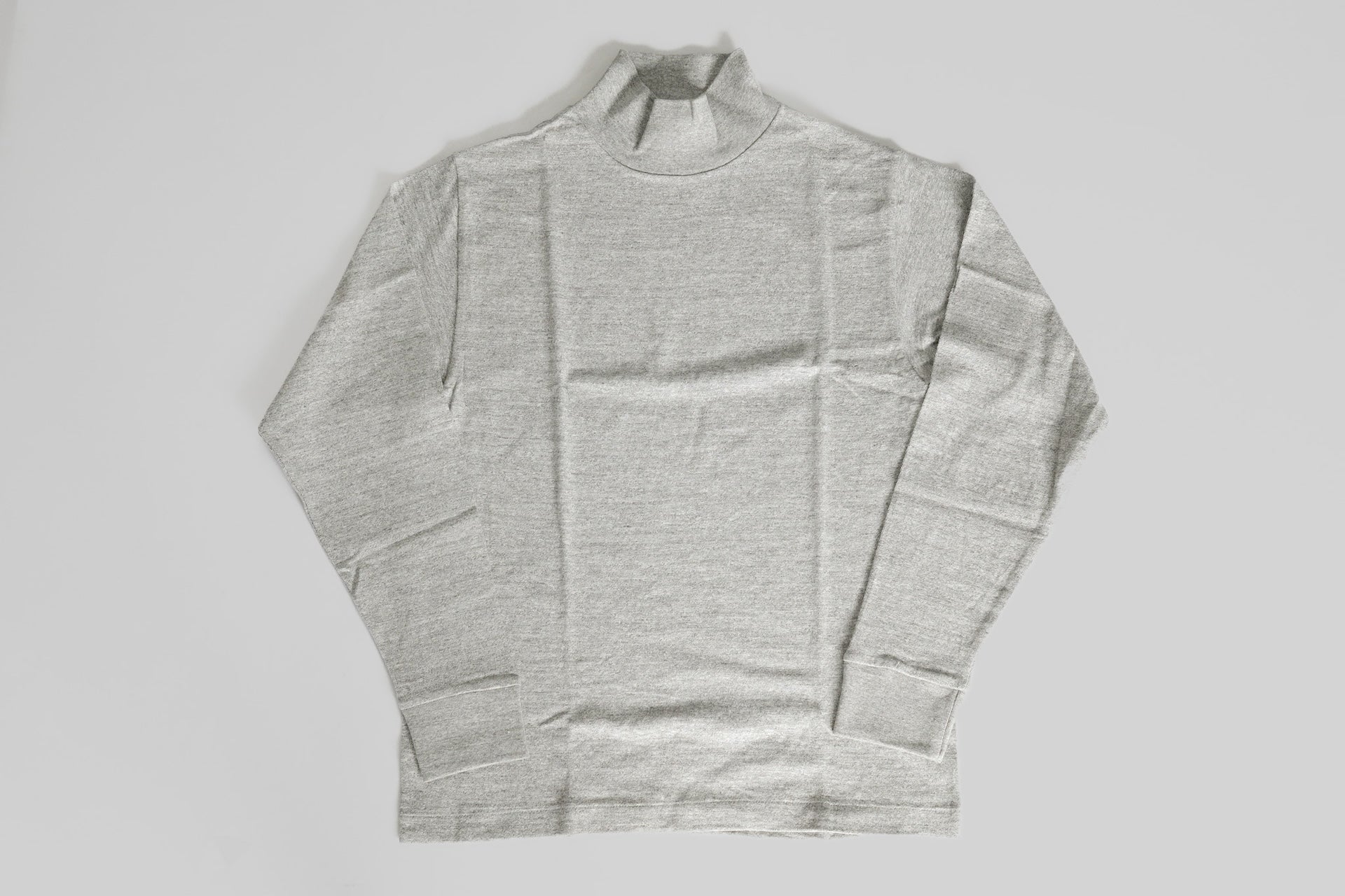 Warehouse 5.5oz "Bamboo Textured" L/S High Neck Tee (Heather Grey)