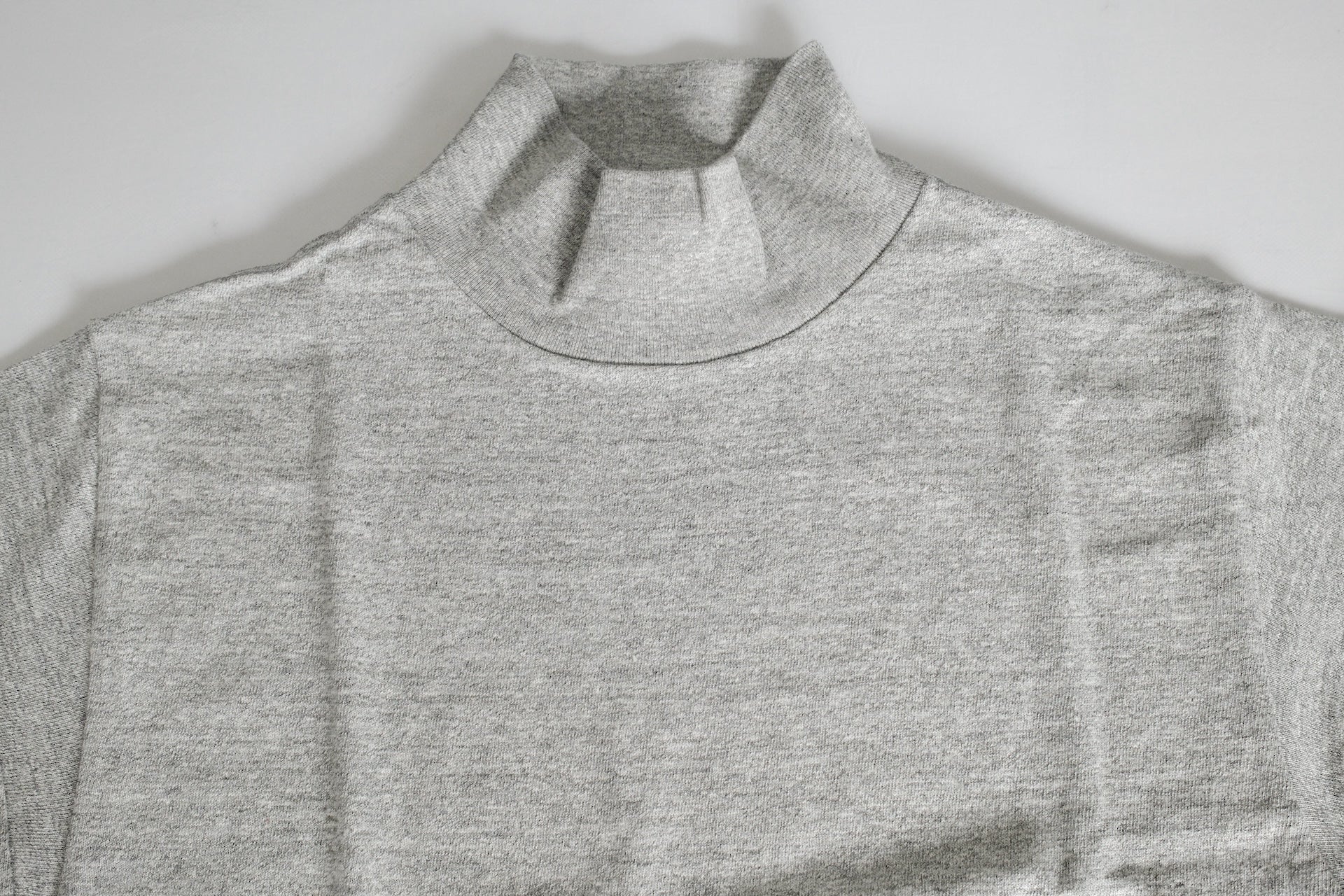 Warehouse 5.5oz "Bamboo Textured" L/S High Neck Tee (Heather Grey)