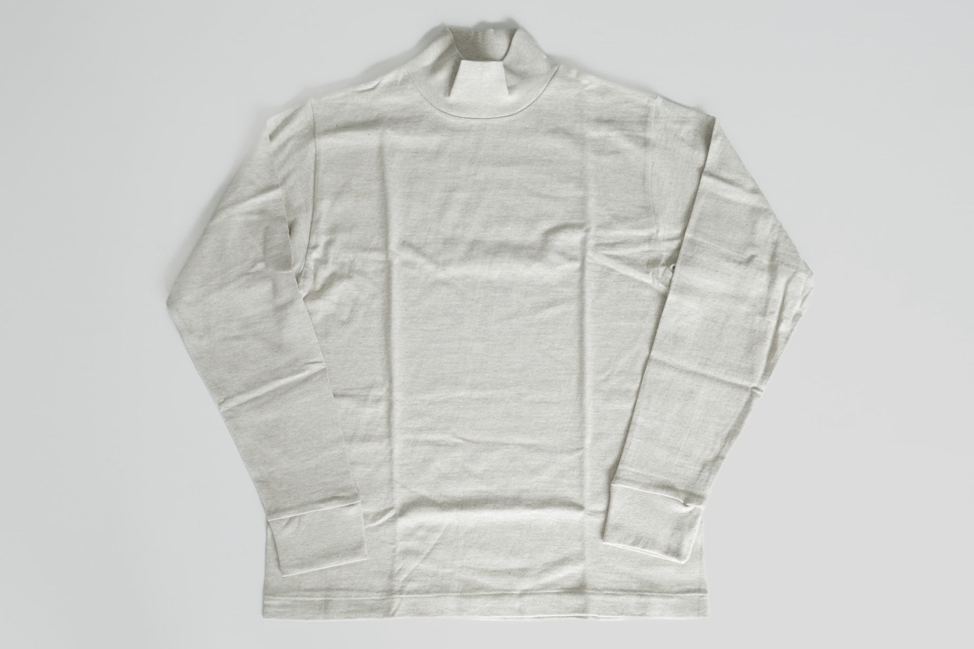 Warehouse 5.5oz "Bamboo Textured" L/S High Neck Tee (Oatmeal)