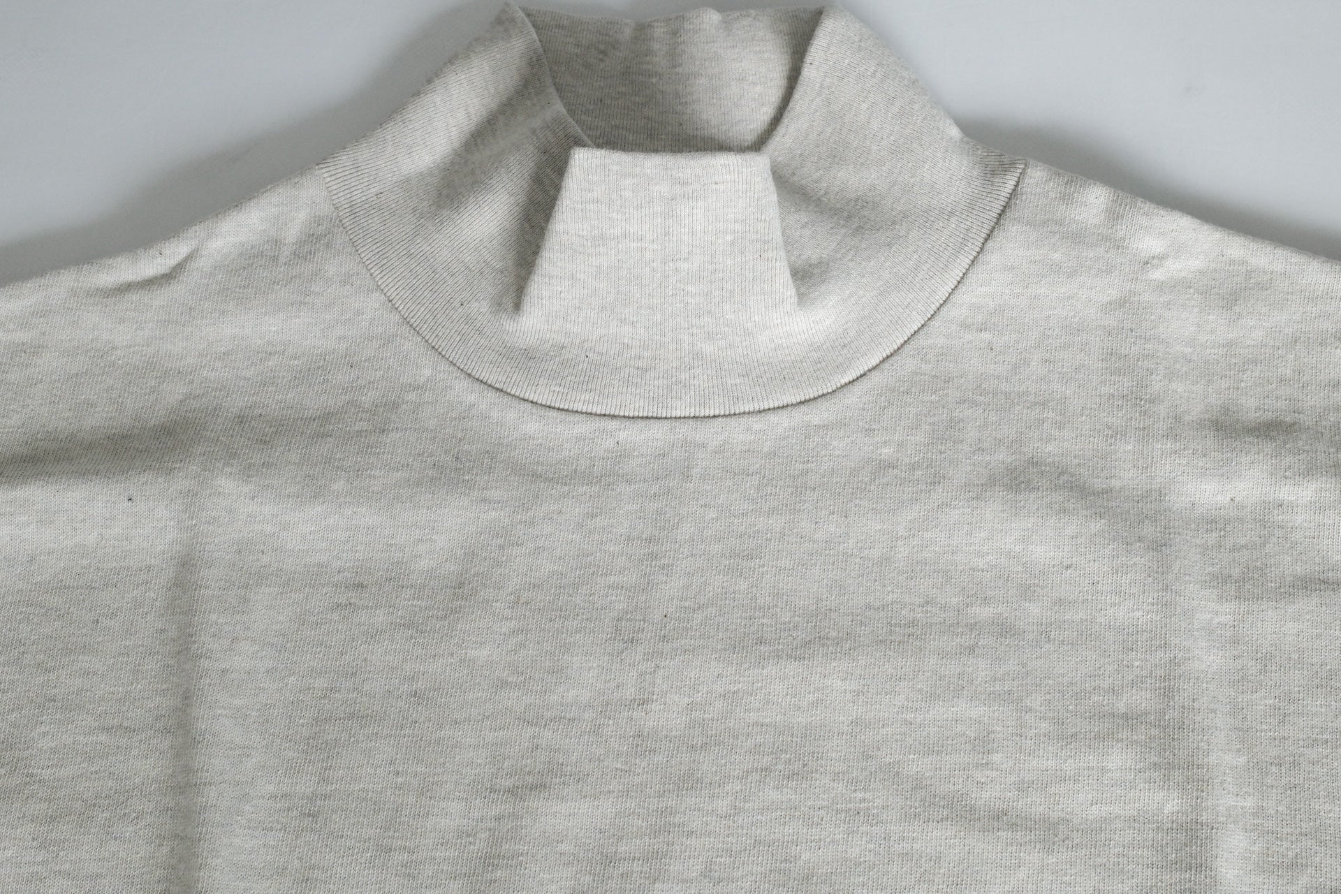 Warehouse 5.5oz "Bamboo Textured" L/S High Neck Tee (Oatmeal)