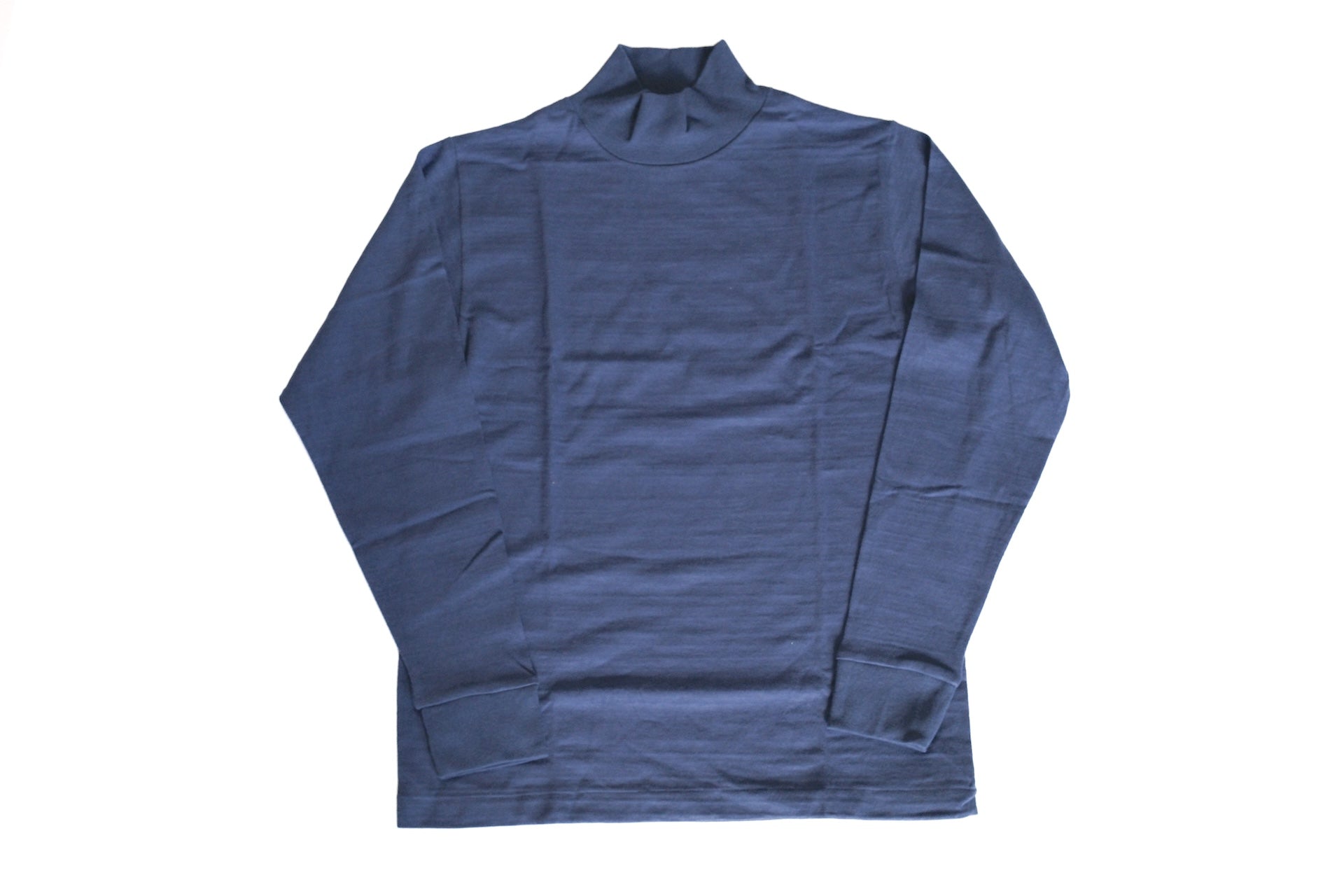 Warehouse 5.5oz "Bamboo Textured" L/S High Neck Tee (Navy)