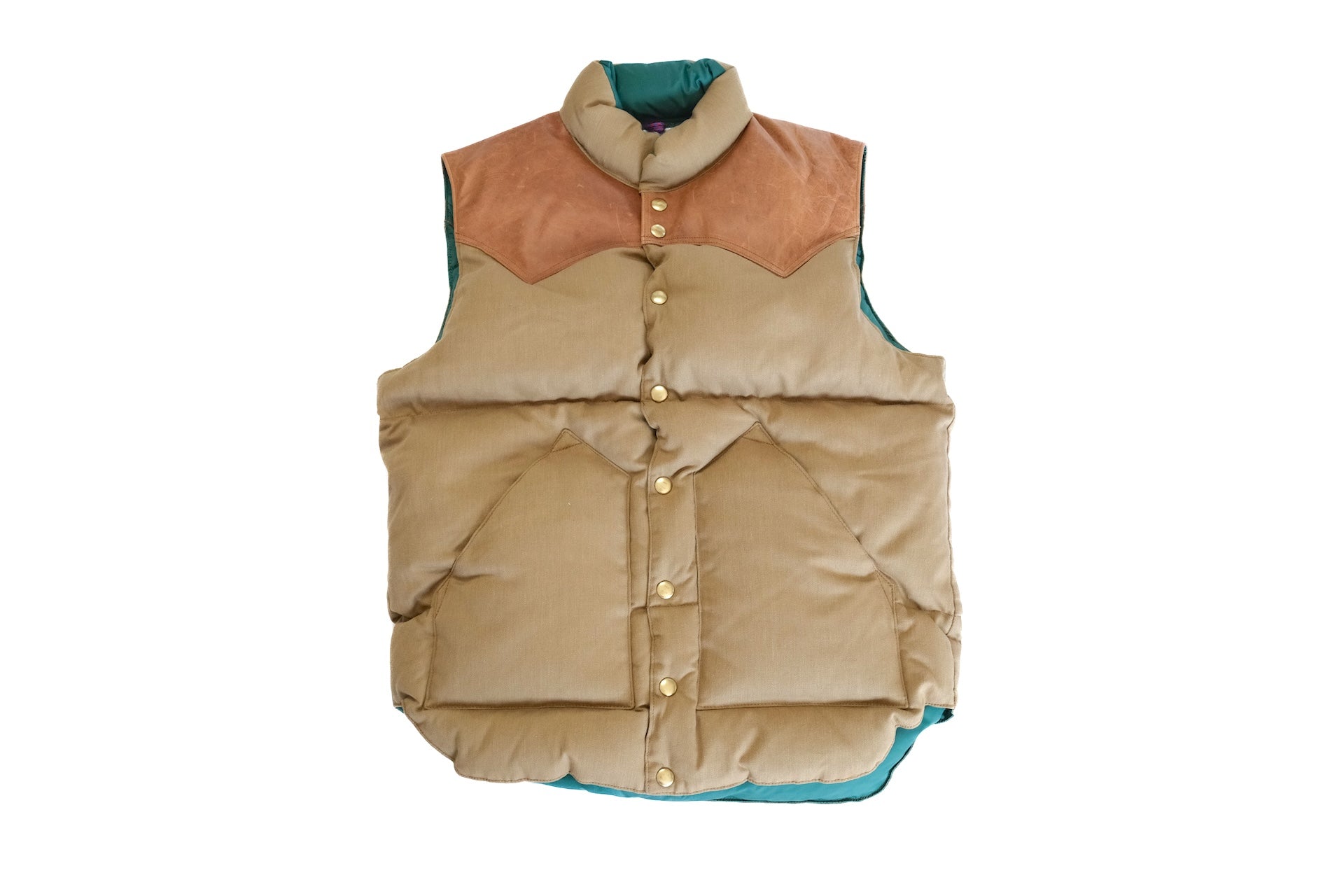 Warehouse X Rocky Mountain Yarn-Dyed Dobby Down Vest (Brown)