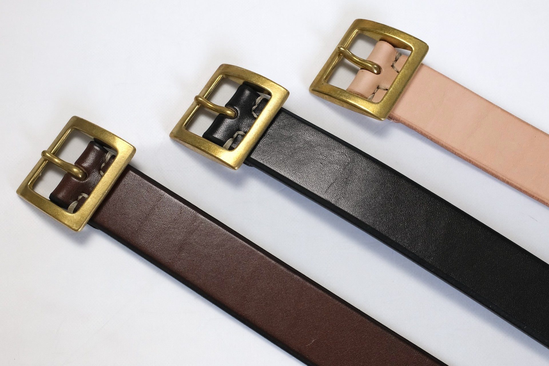 Accell Co. X Ginkawaten X CORLECTION 'Garrison' Full Grain Cowhide Belt (Brown Tea-core)