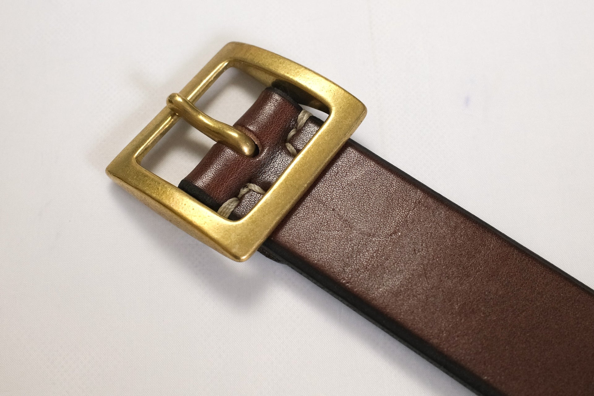 Accell Co. X Ginkawaten X CORLECTION 'Garrison' Full Grain Cowhide Belt (Brown Tea-core)